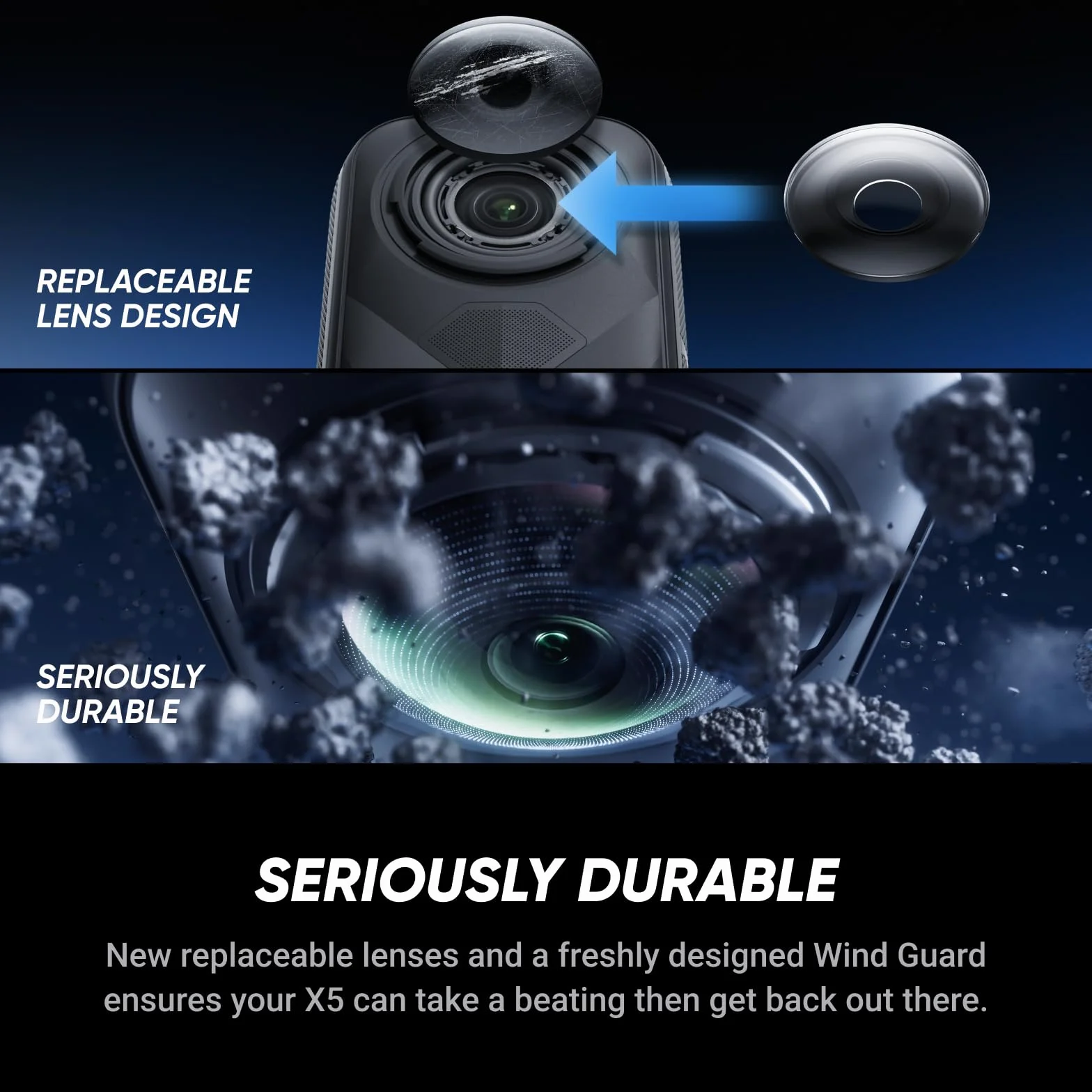 Insta360 Zestaw startowy X5 – wodoodporna kamera 8K 360°, wiodące słabe światło, niewidoczny efekt kija do selfie, wytrzymały i wymienny obiektyw, bateria 3-godzinna, wbudowana ochrona przed wiatrem