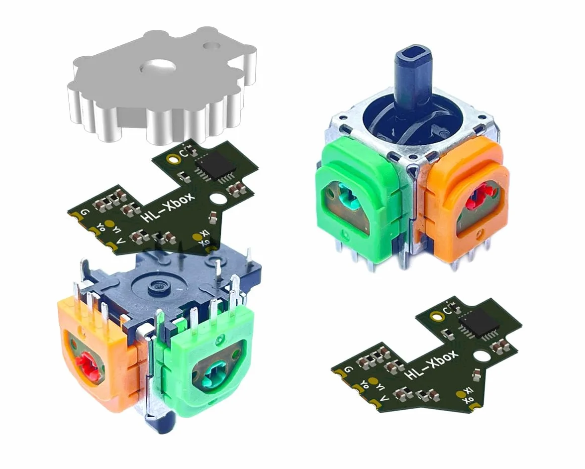 ElecGear TMR joystick i płyta rozlutowująca zamiennik do kontrolera Xbox One, kalibracyjny FPCB, drążek sterujący TMR Hall i narzędzia do naprawy lutownicy – TMR-Xbox