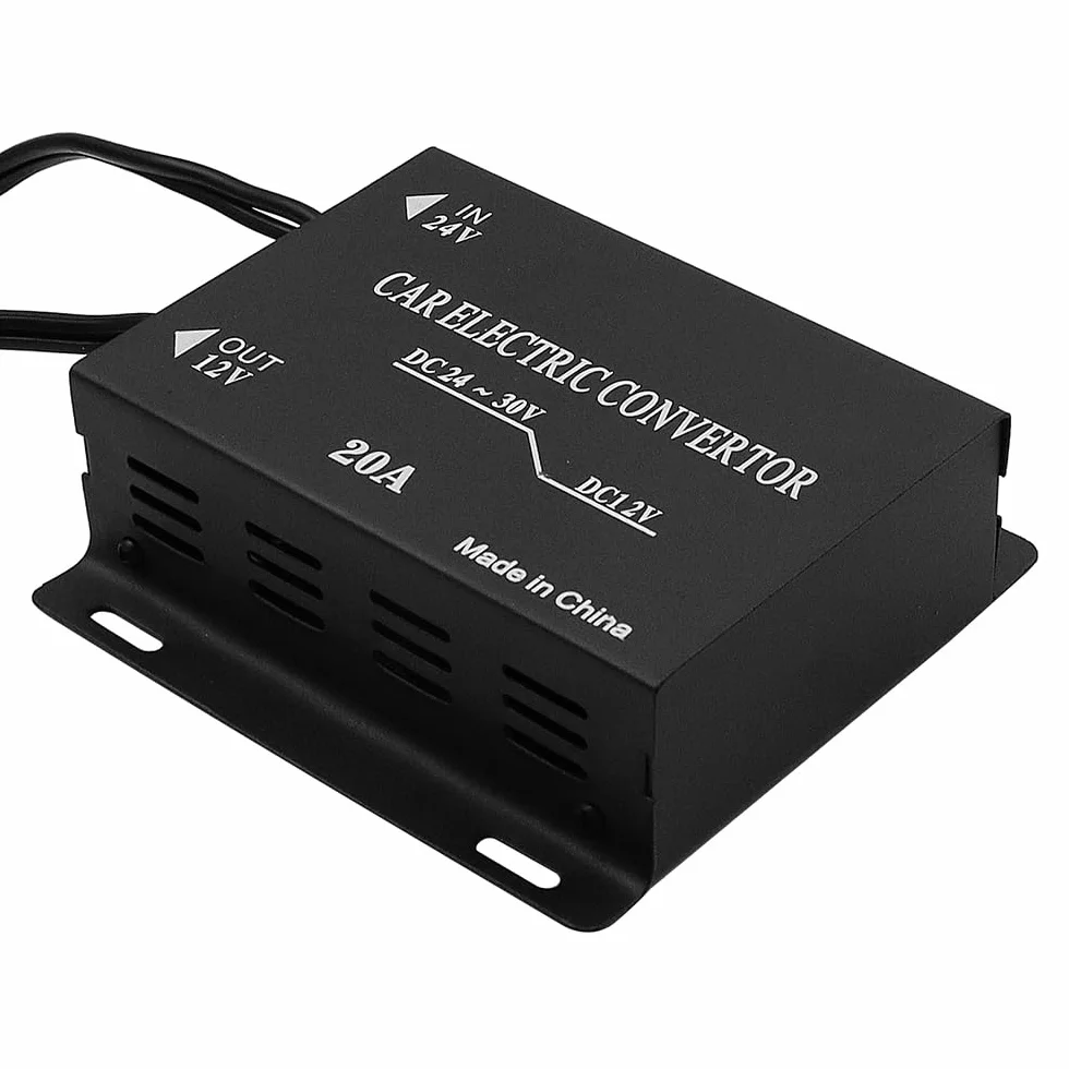 DollaTek Konwerter 24 V na 12 V samochodowy konwerter zasilania z wtyczk? do gniazda zapalniczki samochodowej do systemu monitorowania radiowego LED w samochodzie -20A