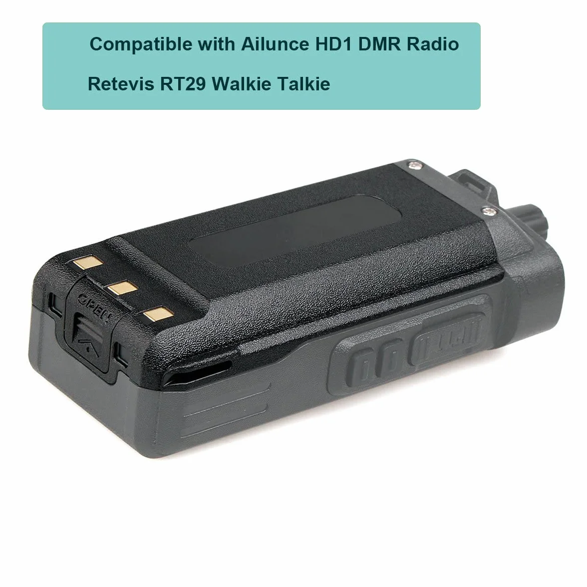 Bateria Ailunce Akumulator Litowy 3200 mAH Kompatybilny Z 7,4 V HD1 Dmr Cyfrowy Radiotelefon Kompatybilny Z Retevis RT29 Walkie Talkie (Czarny, 1 Szt.)