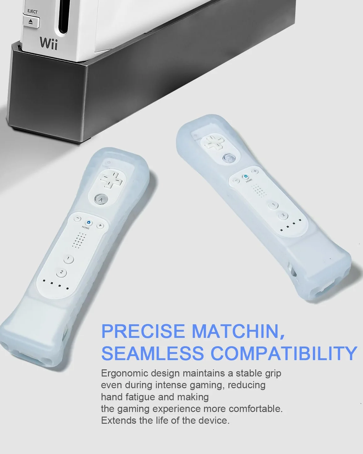 TechKen 2 x adapter Motion Plus z silikonowym czujnikiem do zdalnego sterowania Wii
