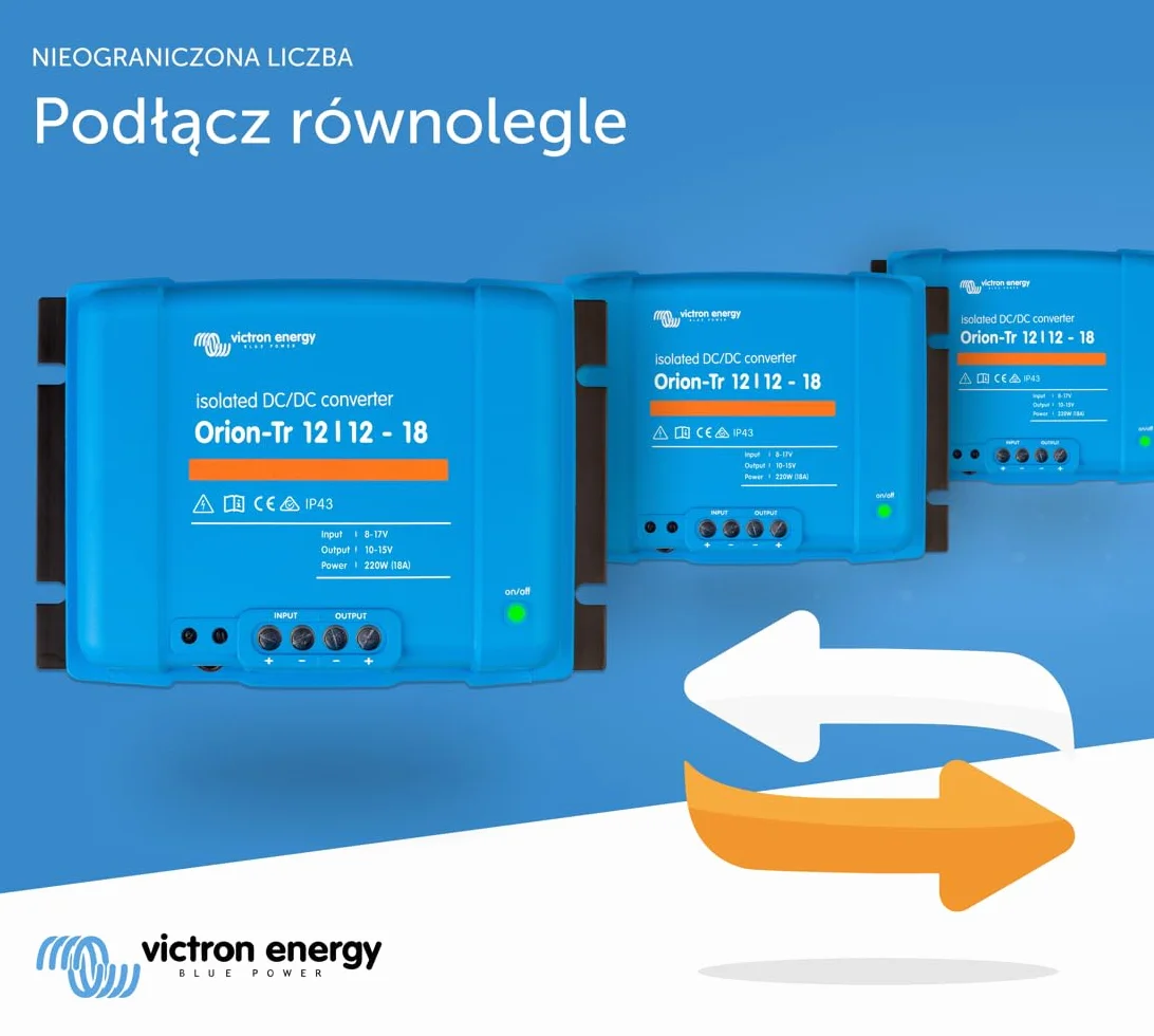 Victron Energy Orion-Tr IP43 12/12-Volt 18 amp 220-Watt Konwerter DC-DC, Izolowany