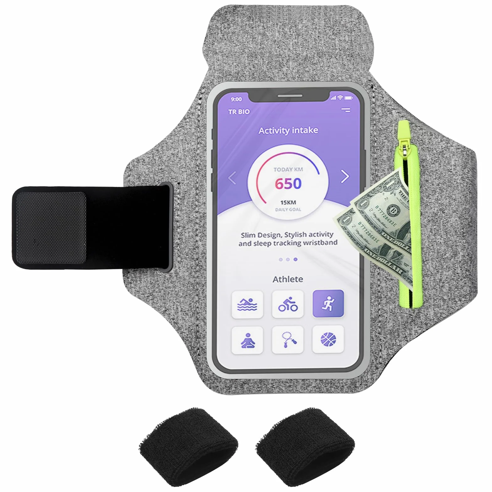 Pokrowiec na telefon komórkowy, do joggingu, sportowa opaska na ramię, regulowany uchwyt na telefon komórkowy, do joggingu, opaska na ramię do telefonu, do joggingu, nadaje się do telefonów