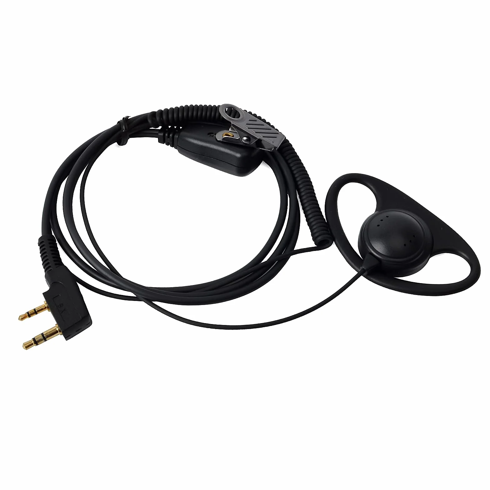 UAYESOK 2-pinowe słuchawki w kształcie litery D, Walkie Talkie, zestaw słuchawkowy z mikrofonem PTT do Baofeng UV-5R UV-5RA 777 888S UV-82 Kenwood TH-22A TH-22AT TH-22E TH-25 WOUXUN HYT PUXING