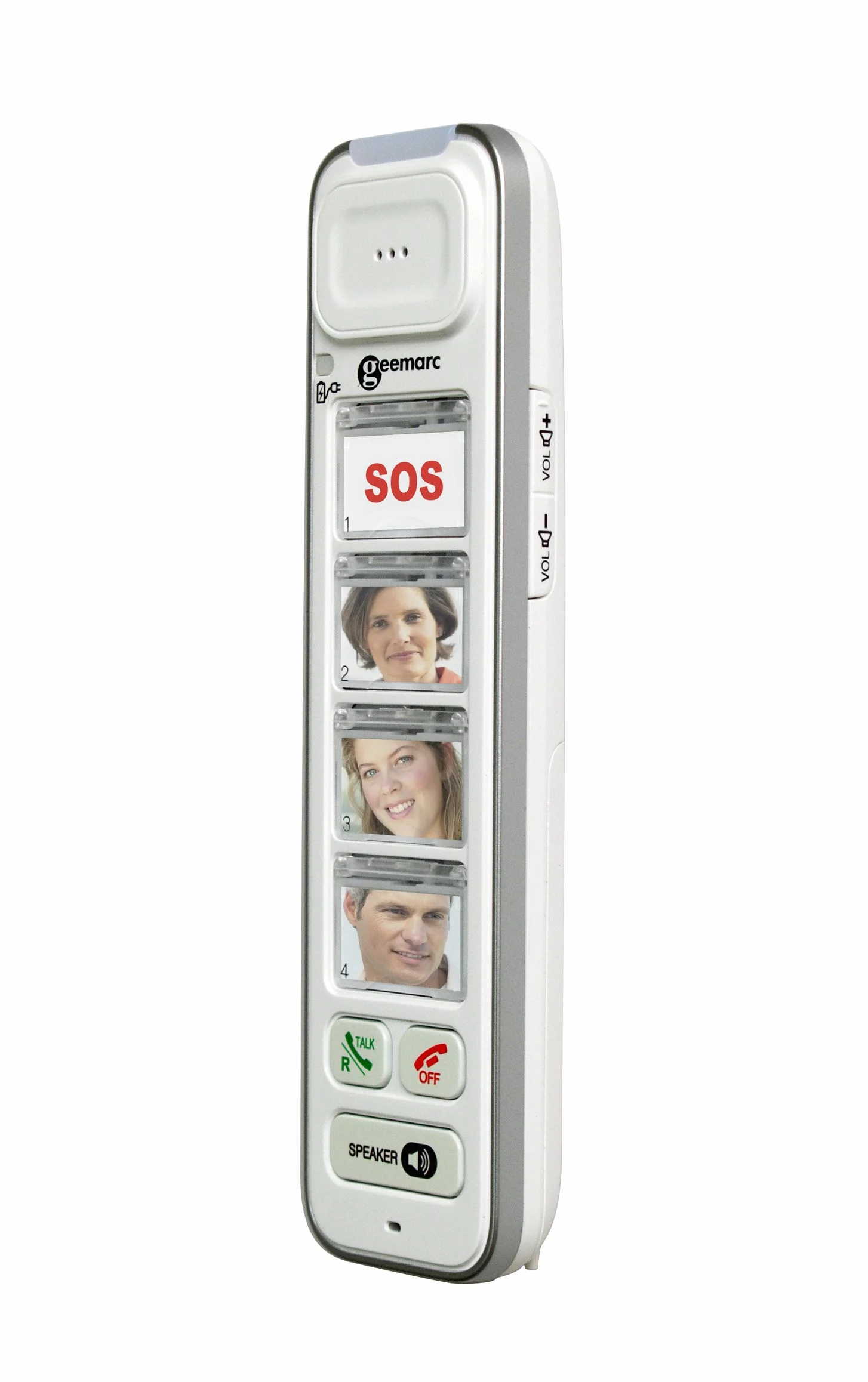 Geemarc Amplidect 295 Combi Photo telefon stacjonarny ze wzmacniaczem i dodatkową słuchawką z dużymi, dopasowywanymi przyciskami fotograficznymi dla seniorów – od niskiej do średniej utraty słuchu –