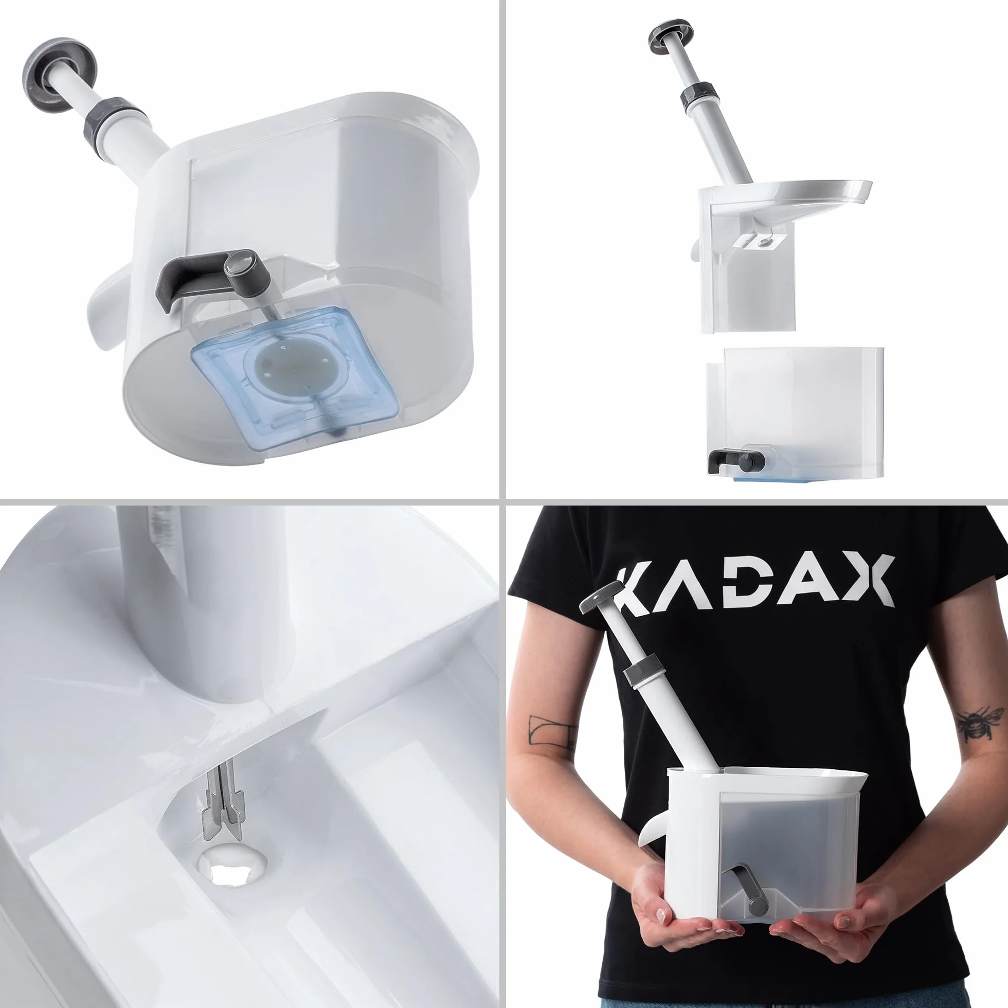 KADAX Drylownica do wiśni i czereśni, biała, duży pojemnik na pestki