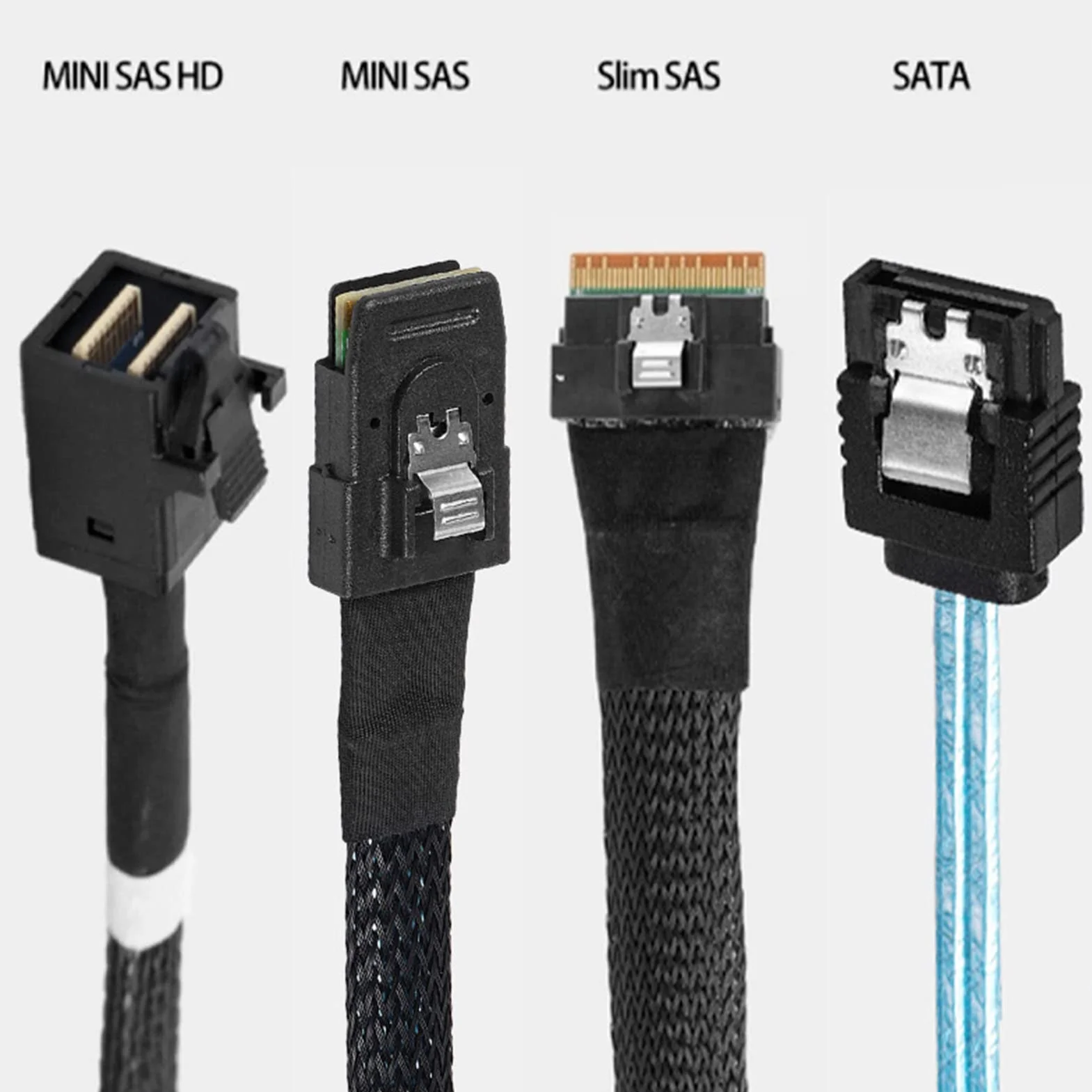 Kabel SAS, SFF-8654 do 4 SATA 7Pin Server Disk Array Cable SF-103 Wbudowany Slim SAS, Mini PVC Akcesoria komputerowe. (1 m / 3,3 stopy)