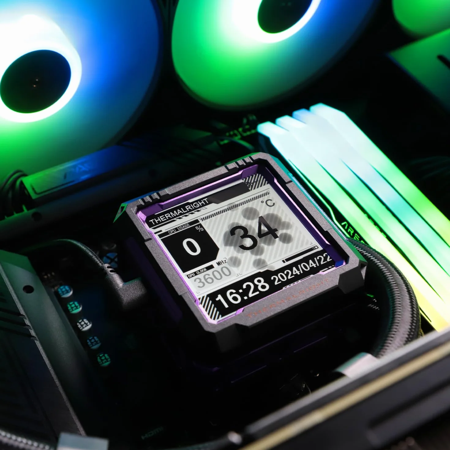 Thermalright TR FW PRO 360 ARGB Black CPU chłodnica wody z wentylatorem PWM, 2000 obr./min, ekran magnetyczny IPS LCD o rozdzielczości 320 x 320, do AM5/Intel 1851/1700