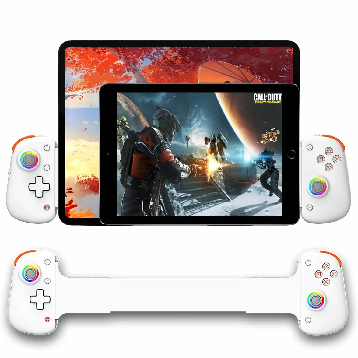 Megadream Kontroler do gier z systemem iOS/Android, obsługuje iPad Pro 13 cali, telefon, tablet, bezprzewodowy kontroler gamingowy, Bluetooth, Gamepad do PC, Xbox PS4, do COD, gier w chmurze / Direct