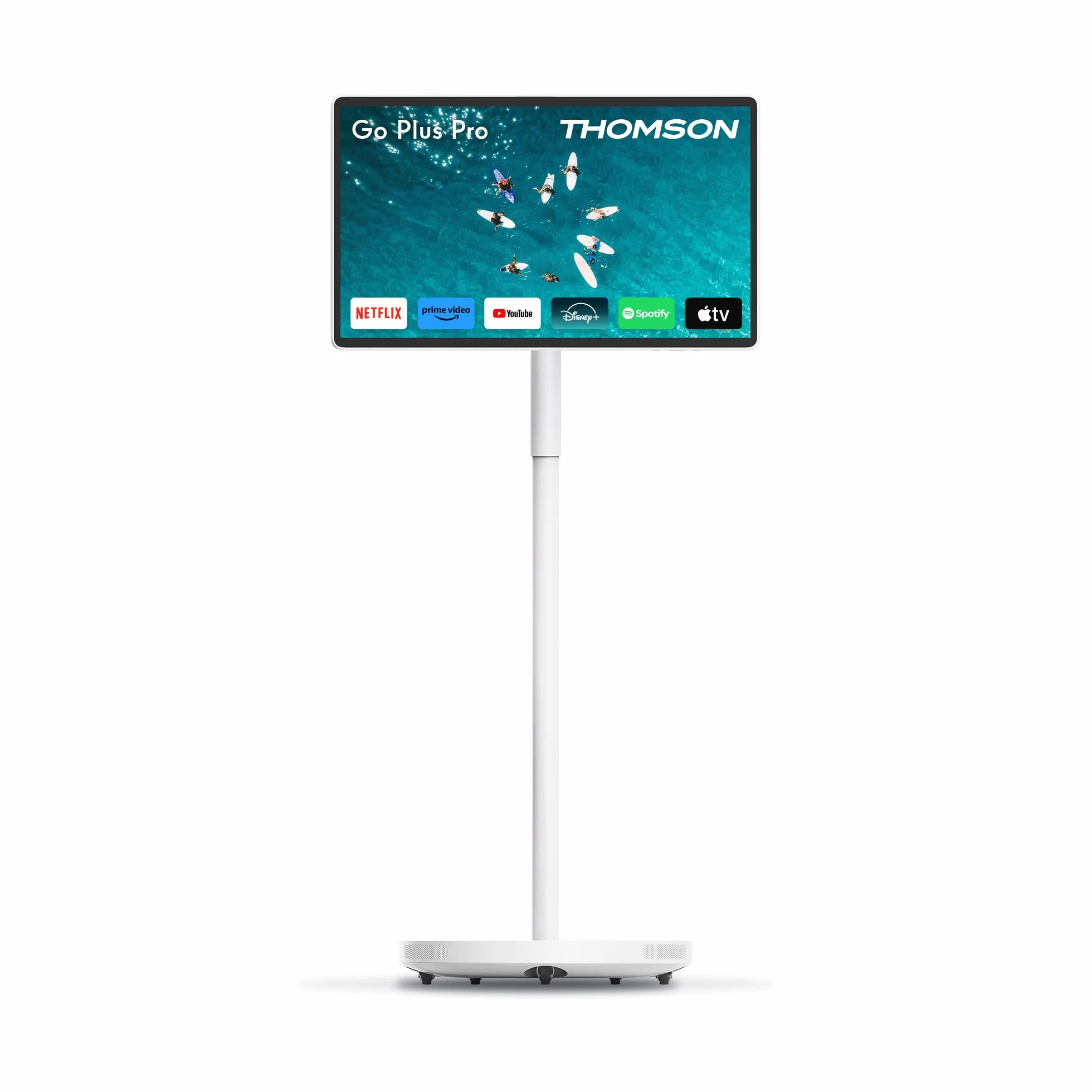 Thomson Go Plus Pro 27-calowy (69 cm) Inteligentny Ekran Dotykowy FHD, Android, Sterowanie Głosowe, Hotspot, Kamera 5MP, Subwoofer, WiFi 6, Bluetooth, 4 Godziny Baterii, Przenośny Stojak - 27FE7M45