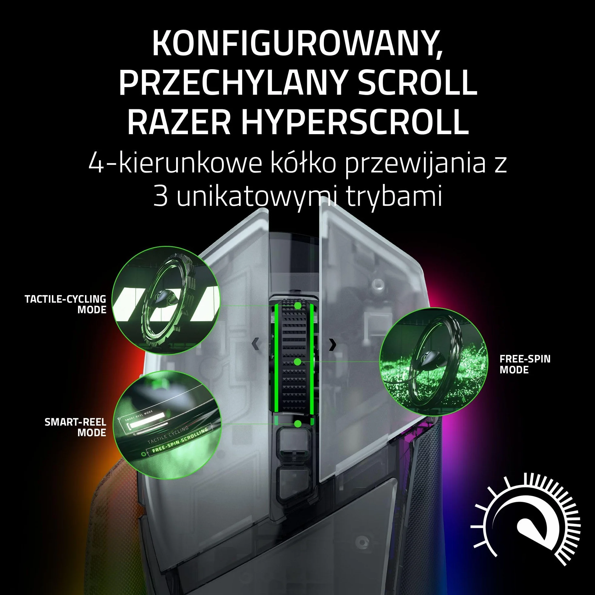Razer Basilisk V3 Pro 35K Phantom White - ergonomiczna mysz gamingowa RGB z możliwością personalizacji - czujnik optyczny 35K DPI - HyperSpeed i Bluetooth - PC/Mac | Phantom White Edition