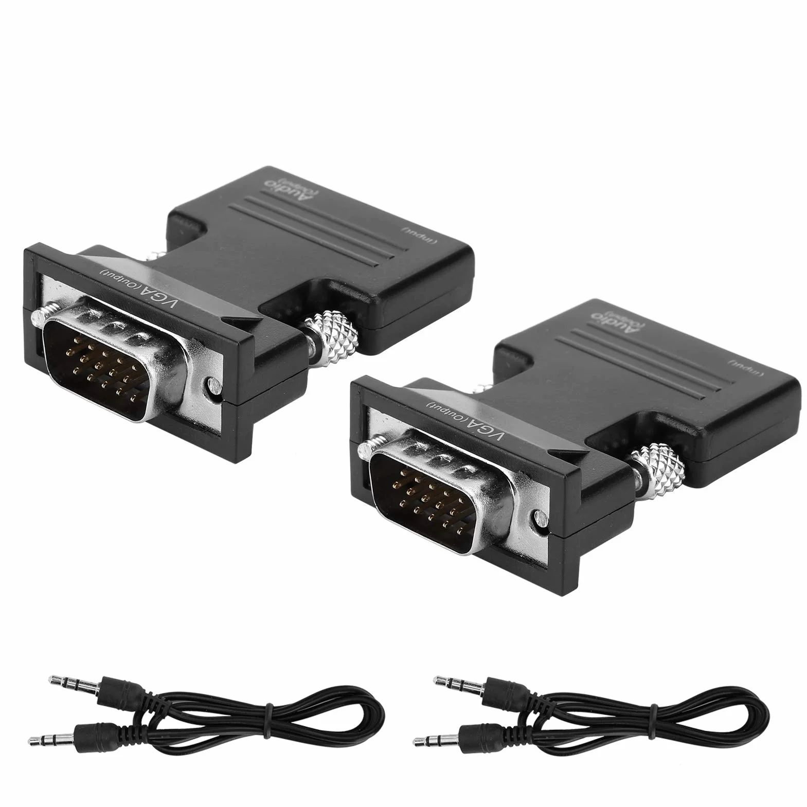 Konwerter HDMI na VGA, 2 sztuki/paczka 1080P Adapter HDMI na VGA z konwerterem wideo adaptery kabli komputerowych