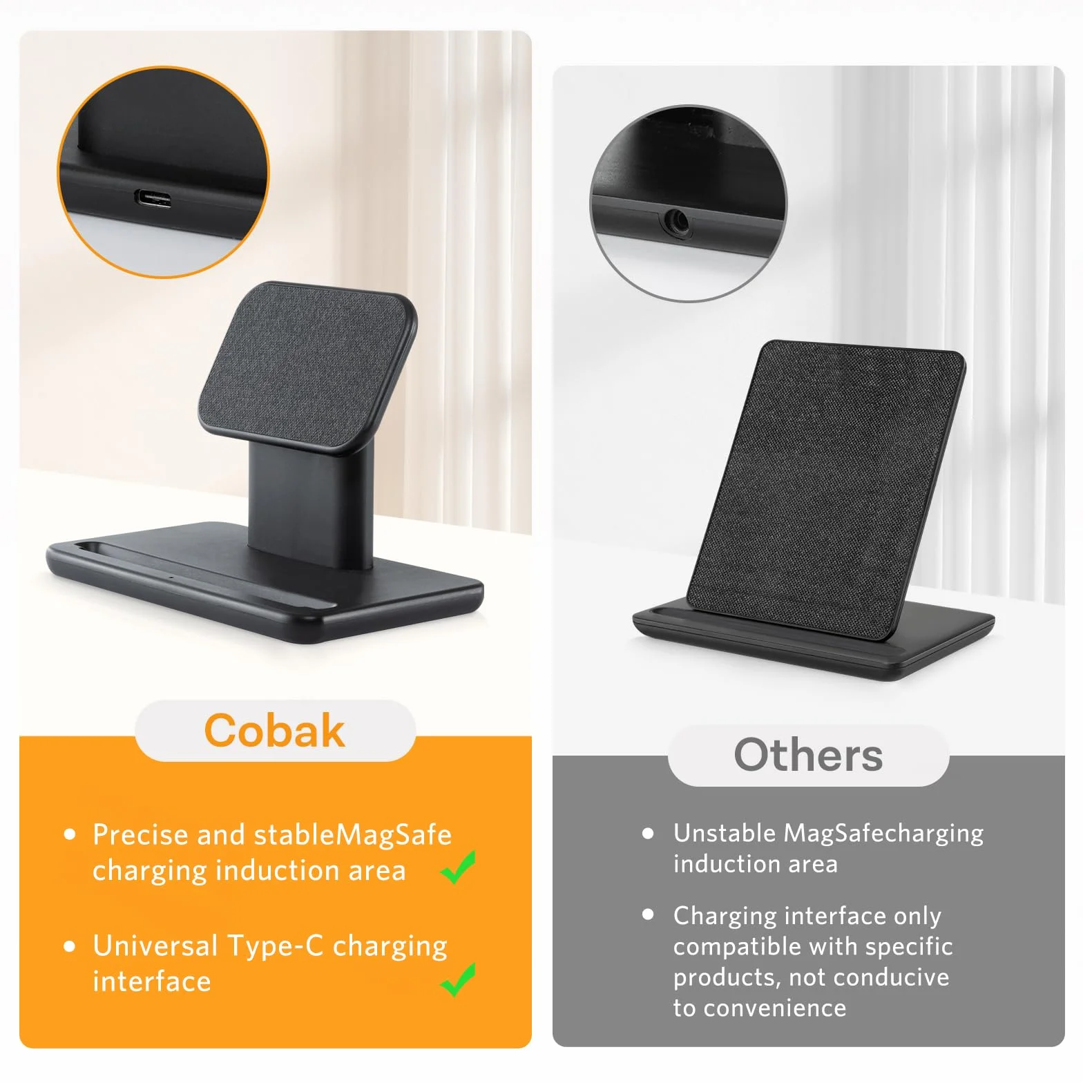 CoBak Bezprzewodowa stacja ładująca, kompatybilna z iPhone/Kindle Colorsoft Signature Edition/Paperwhite Signature Edition/telefonami Samsung, bezprzewodowa stacja ładująca do urządzeń bezprzewodowych