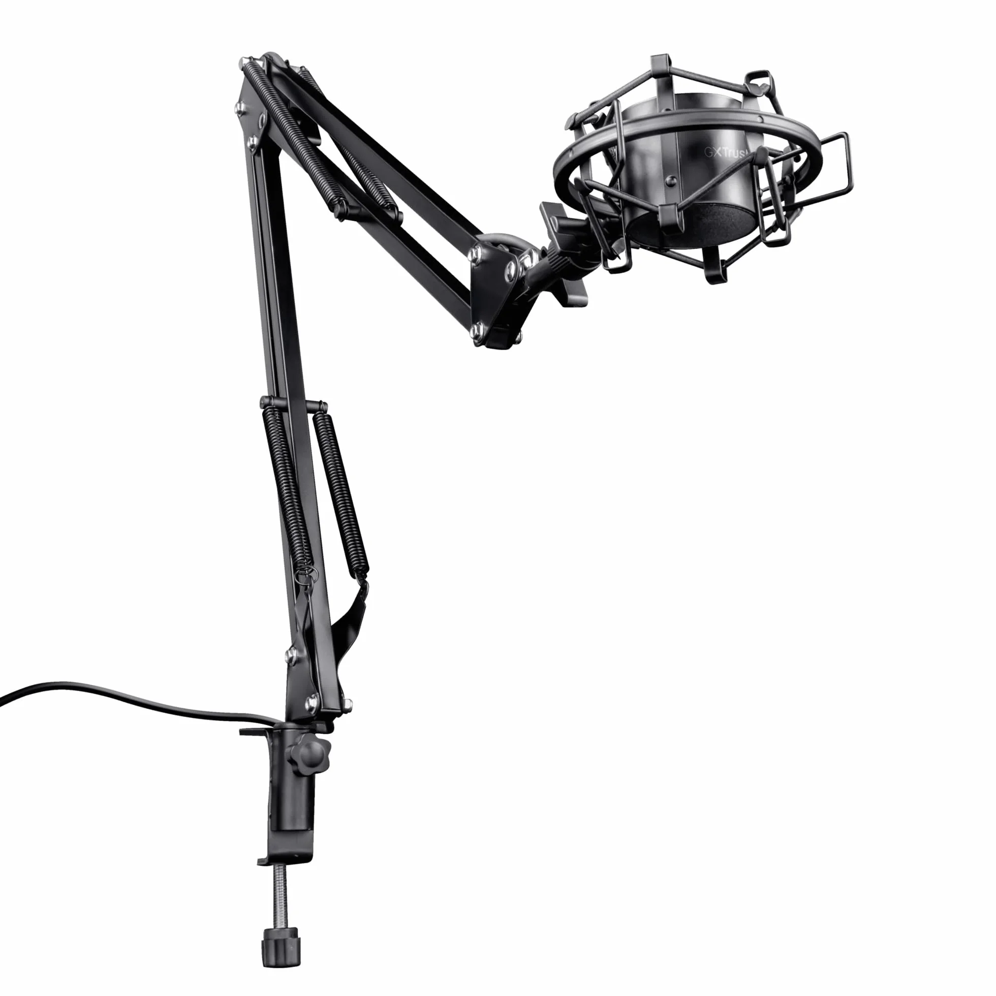 Trust Gaming GXT 253 Emita ramię mikrofonu, stojak na mikrofon, regulowane ramię stołowe, zintegrowany kabel 290 cm, stojak na mikrofon, elastyczny uchwyt, ramię mikrofonu do wszystkich powszechnie