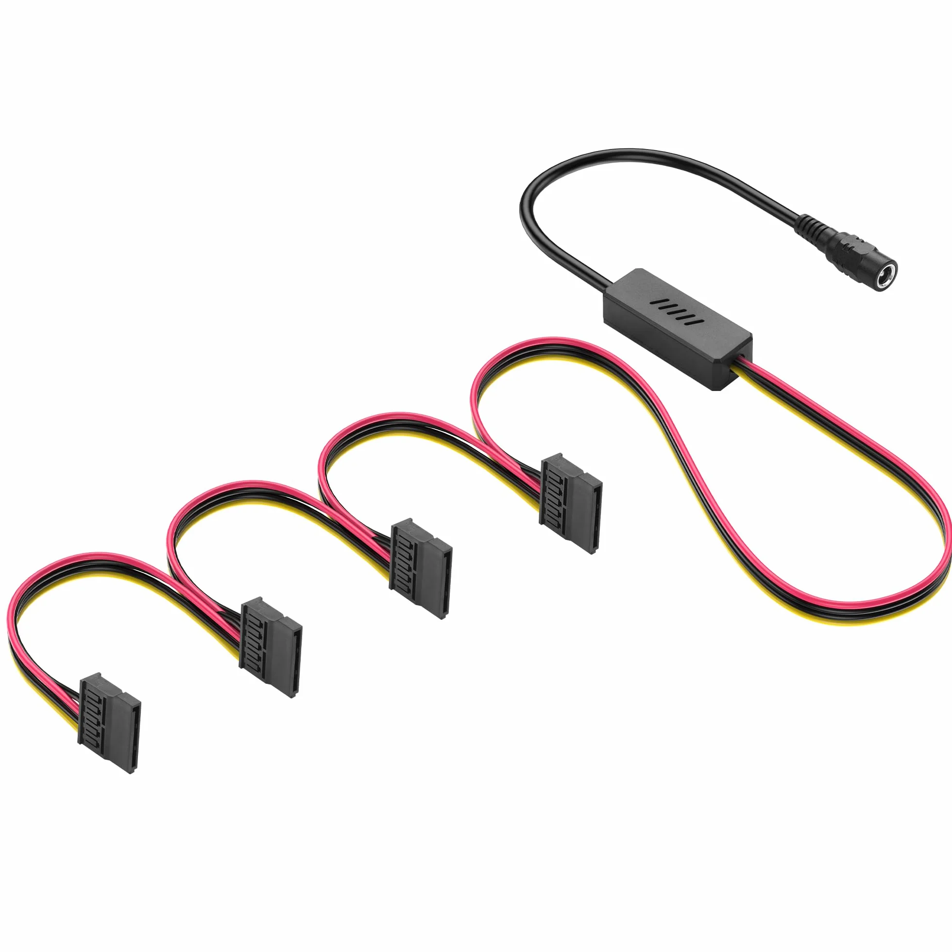 SinLoon DC5525 do SATA IDE kabel zasilający dysk twardy DC 5,5 x 2,5 mm żeński do żeńskiego kabla przedłużającego SATA z regulatorem napięcia obniżającego (1 do 4)