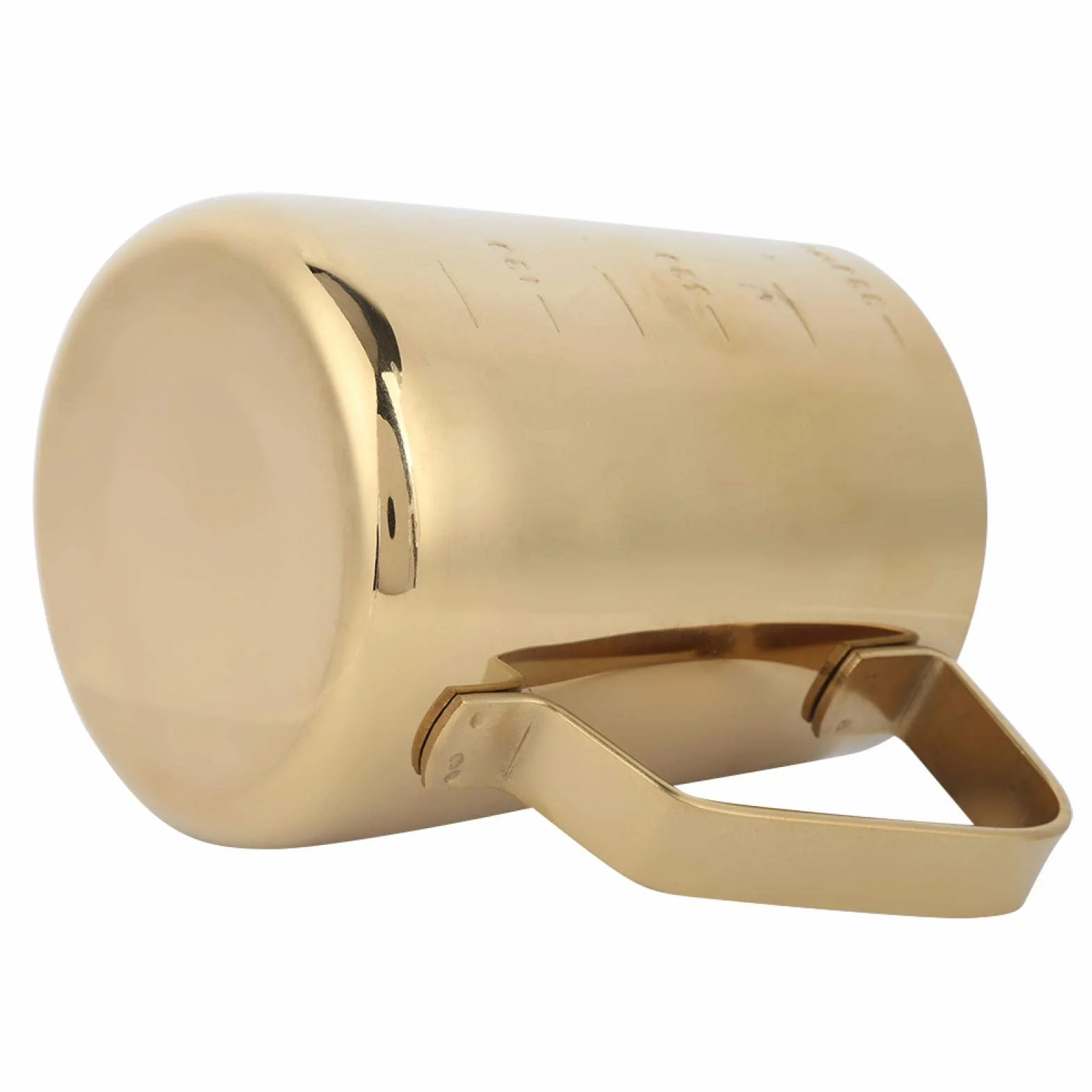 Kubek na mleko ze stali nierdzewnej 350 ml do latte z ergonomicznym uchwytem złoty