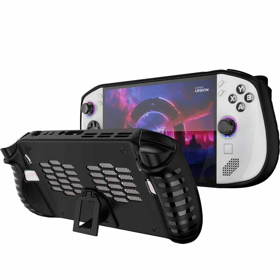 Etui na Lenovo Legion Go S, Ultracienkie Miękkie TPU Etui z Podpórką, Shockproof Ochronne Kickstand Case dla Lenovo Legion Go S-Czarny