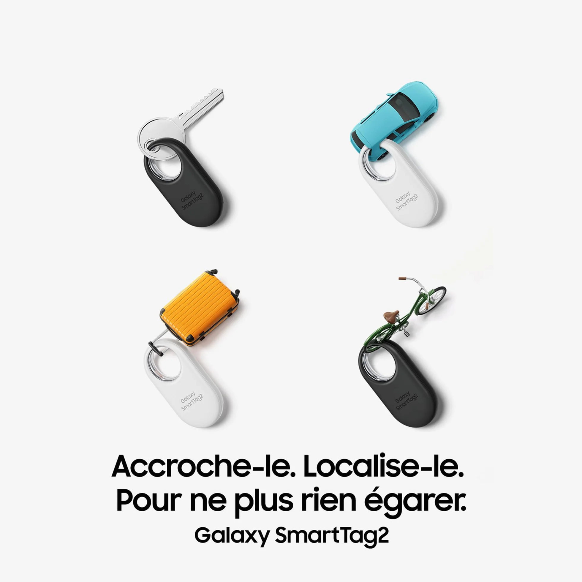 Samsung Galaxy SmartTag2 Bluetooth Smart Tag, ze wzmocnioną obudową [wyłącznie Amazon], kompatybilny ze smartfonami Samsung Galaxy, zgubiona moda, biały