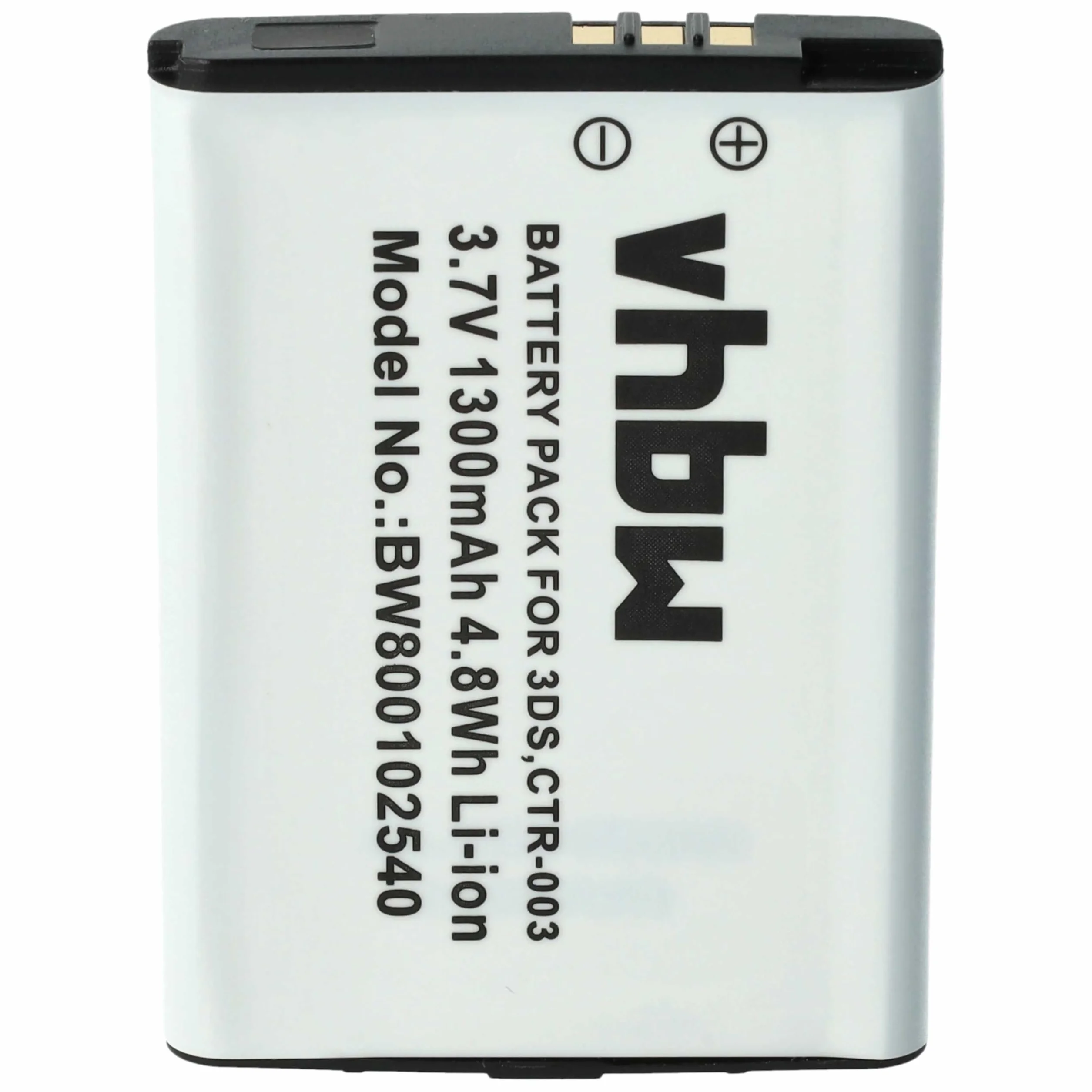 vhbw Akumulator kompatybilny z Nintendo 2DS, 3DS, New 2DS (XL), Wii U Pro i Switch Pro Controller - Zastępczy dla CTR-003 (Li-Ion, 1300mAh, 3,7V) Akumulator zewnętrzny