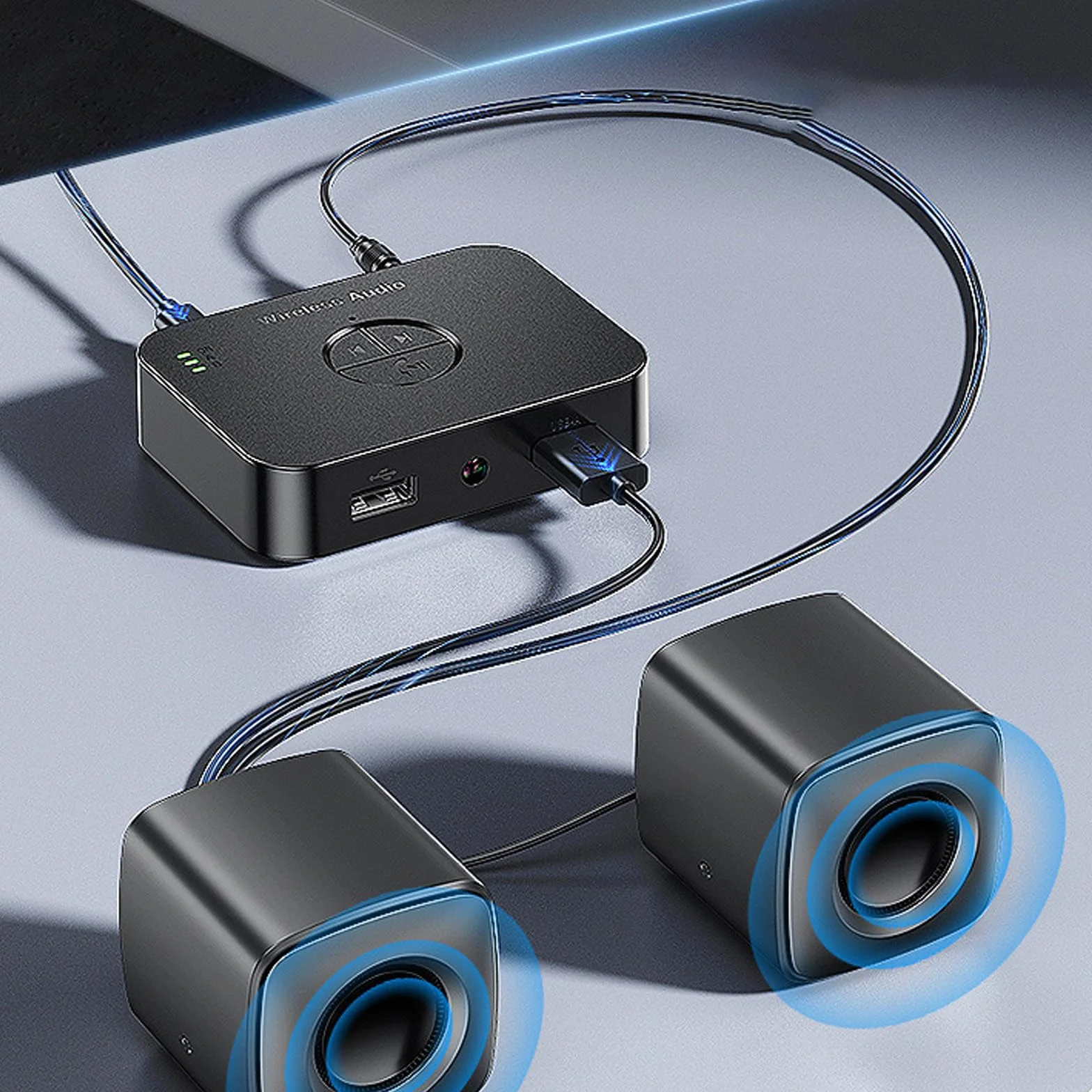Adapter Bluetooth stereo, 6.0 adapter stereo, odbiornik Bluetooth z pilotem zdalnego sterowania AUX 3,5 mm RCA, nadajnik HiFi do głośników TV, projektorów