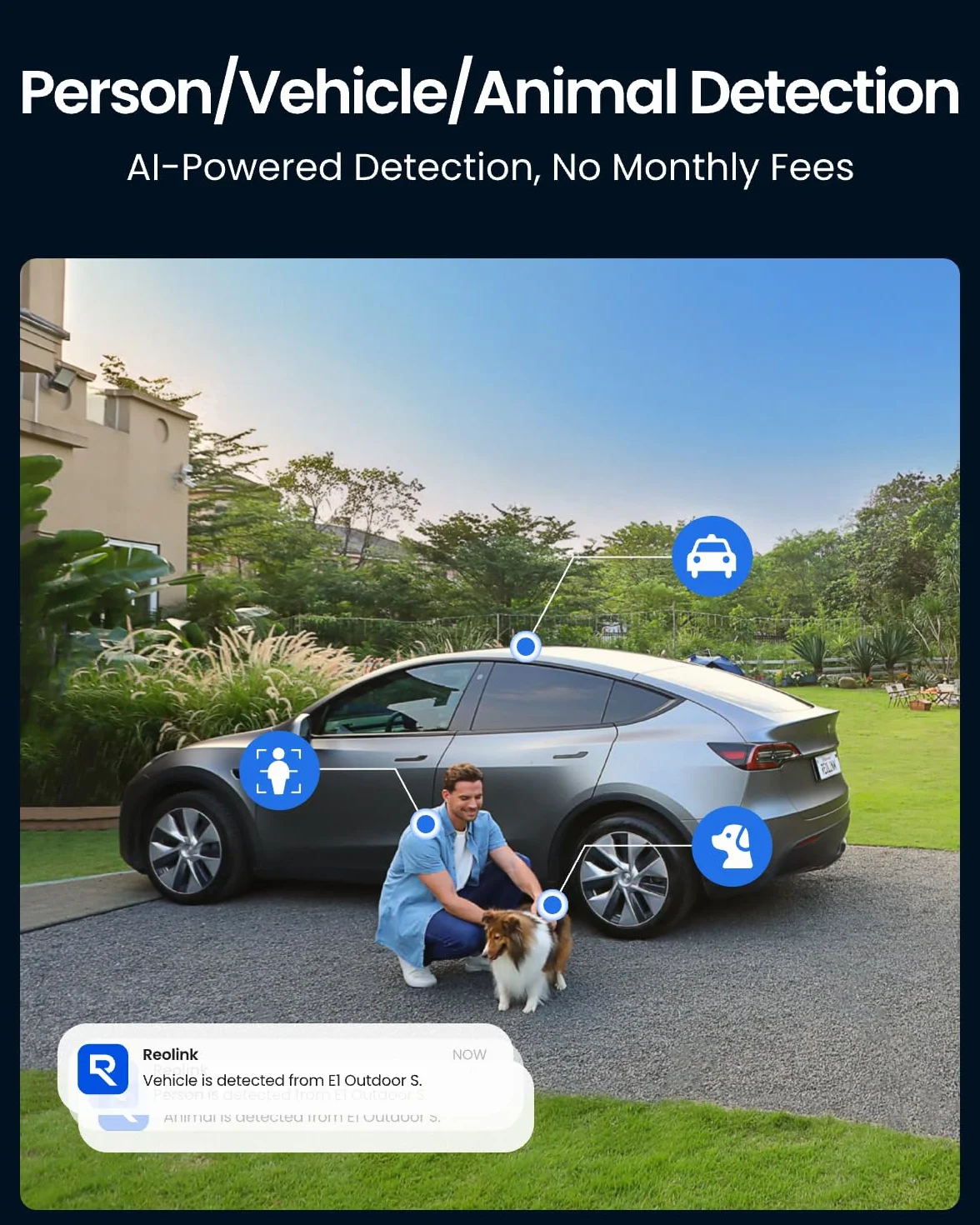 Reolink Kamera zewnętrzna Smart 4K z detekcją ruchu, automatycznym śledzeniem, Wi-Fi 6, obrotem 355° i pochyleniem 50°, dwukierunkową rozmową, kolorowym widzeniem nocnym, E1 Outdoor S