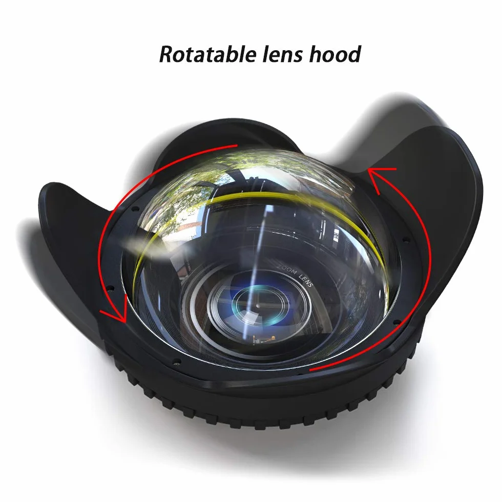 Seafrogs szerokokątne mokre korekcyjne kopuły port soczewki do podwodnych obudów (67 mm okrągły adapter)