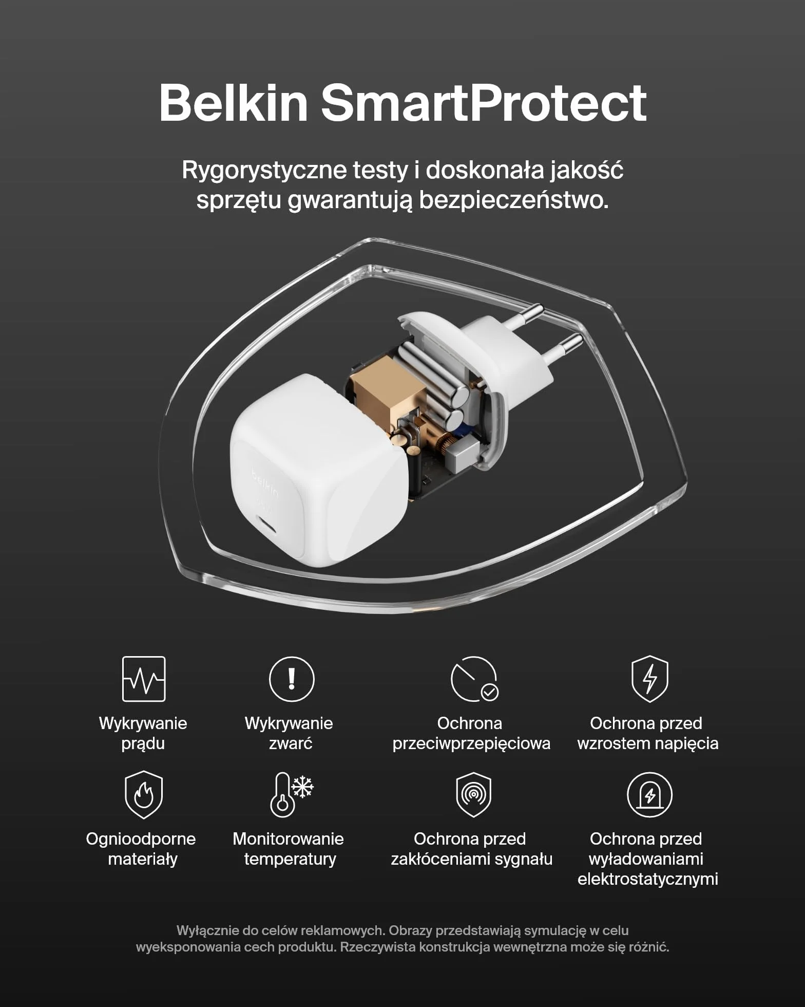 Belkin ładowarka sieciowa USB-C 65 W, ładowarka USB-C do szybkiego ładowania – do urządzeń Apple iPhone 16/15/14/13, Galaxy S25, Google Pixel 9, MacBook, iPad, AirPods, Chromebook i innych – Biała