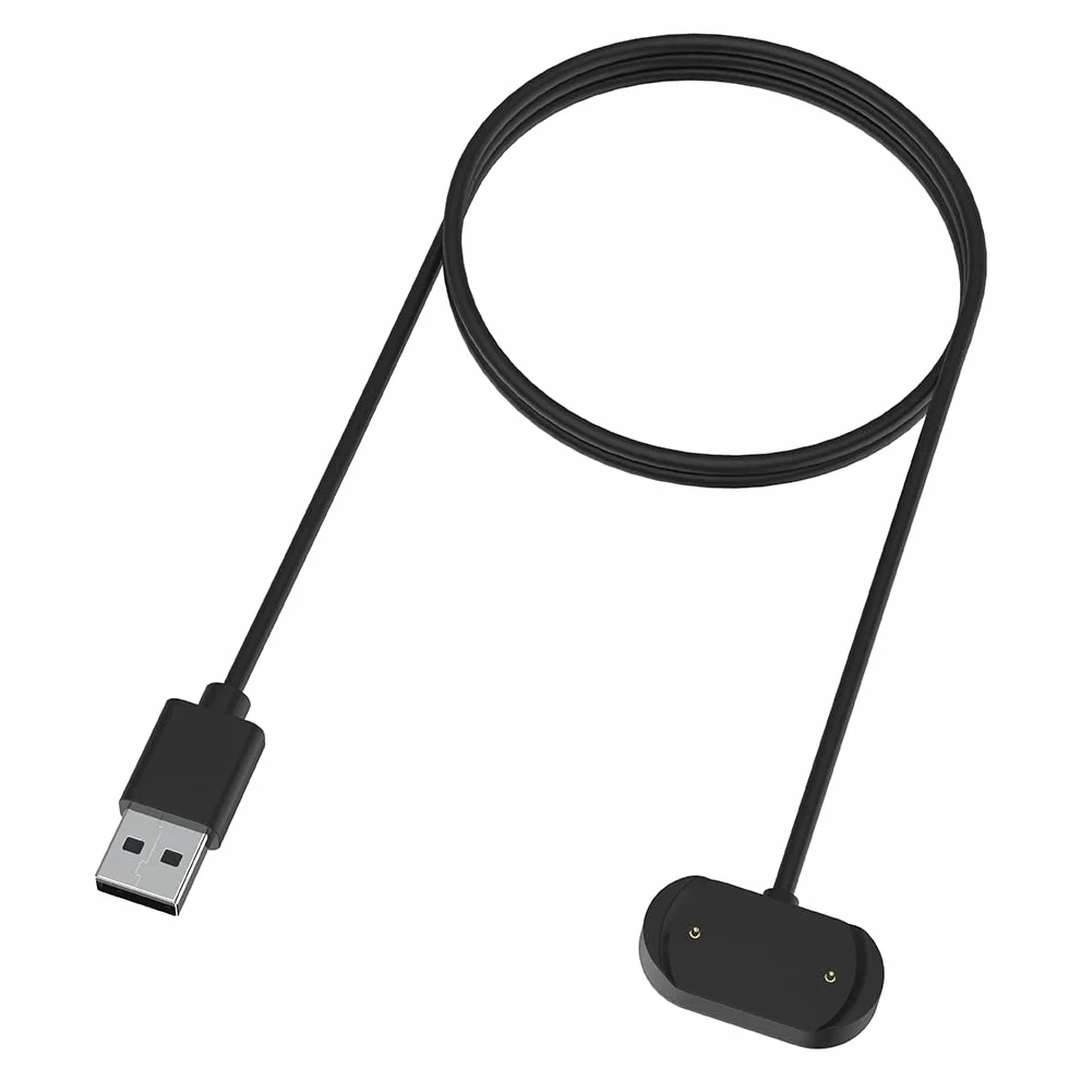 Kabel do ładowania kompatybilny z Amazfit GTR 3/3 Pro/GTS 3 - 100 cm wytrzymały ABS USB Charger zastępczy do Amazfit GTR 3/3 Pro/GTS 3 - akcesoria do smartwatcha (czarny)
