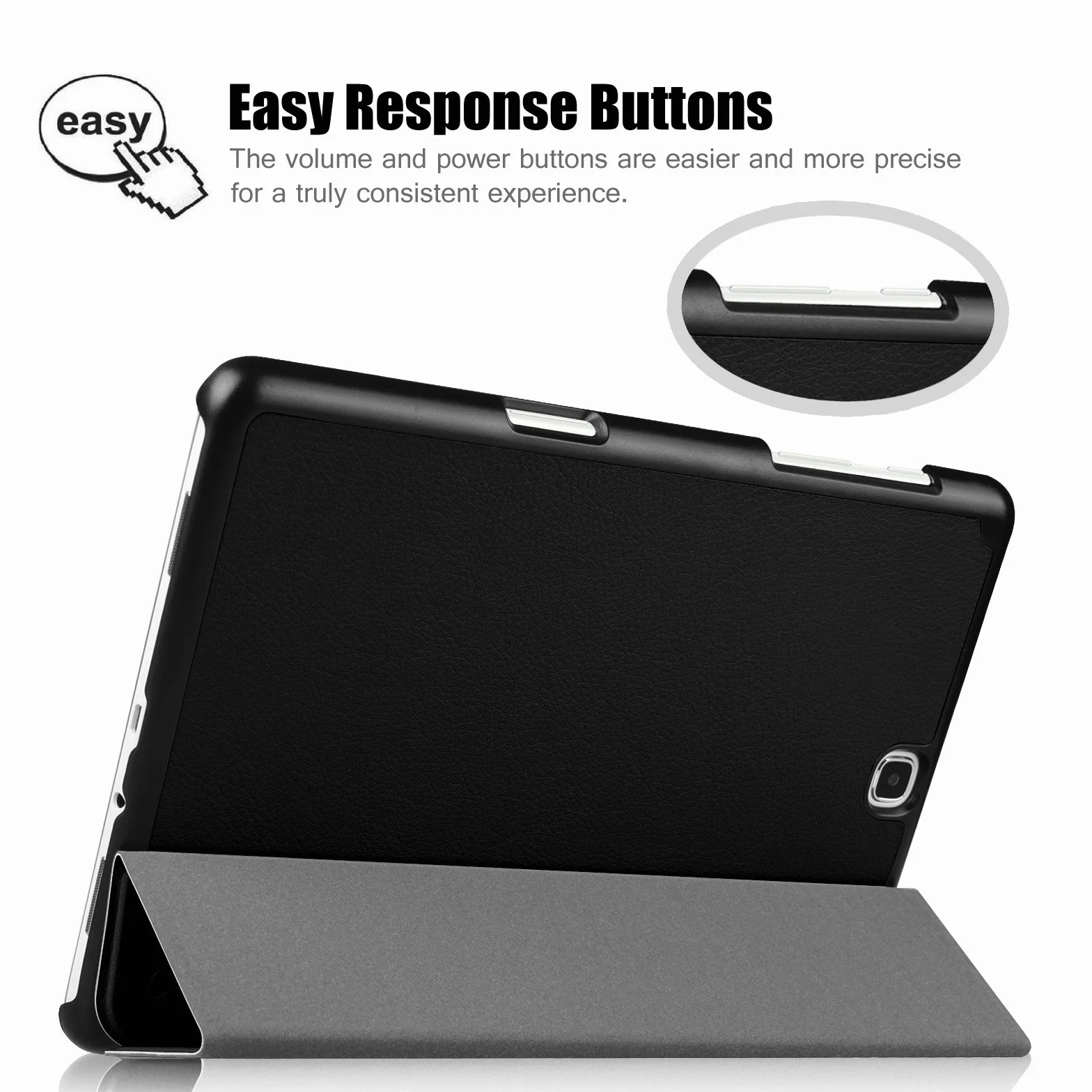 FINTIE Etui Slimshell do tabletu Samsung Galaxy Tab A 9,7 cala SM-T550 - super cienkie, lekkie etui z funkcją automatycznego uśpienia/budzenia, Czarny, Galaxy Tab A 9.7