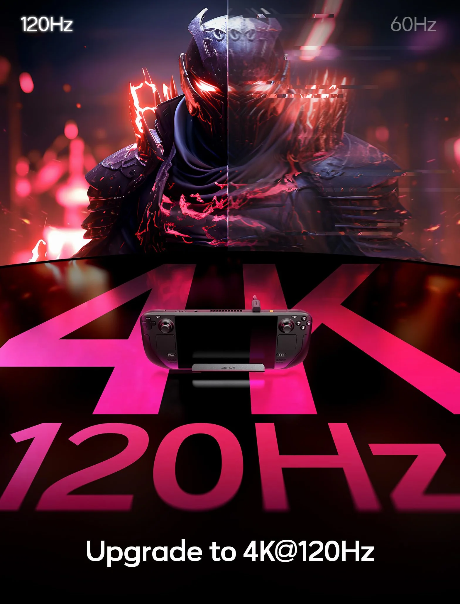 JSAUX Stacja dokująca 5 w 1 45 W HDMI 2.0 4K 60 Hz Ethernet 100 Mb/s USB A 2.0 USB C 100 W do Steam Deck ROG Ally