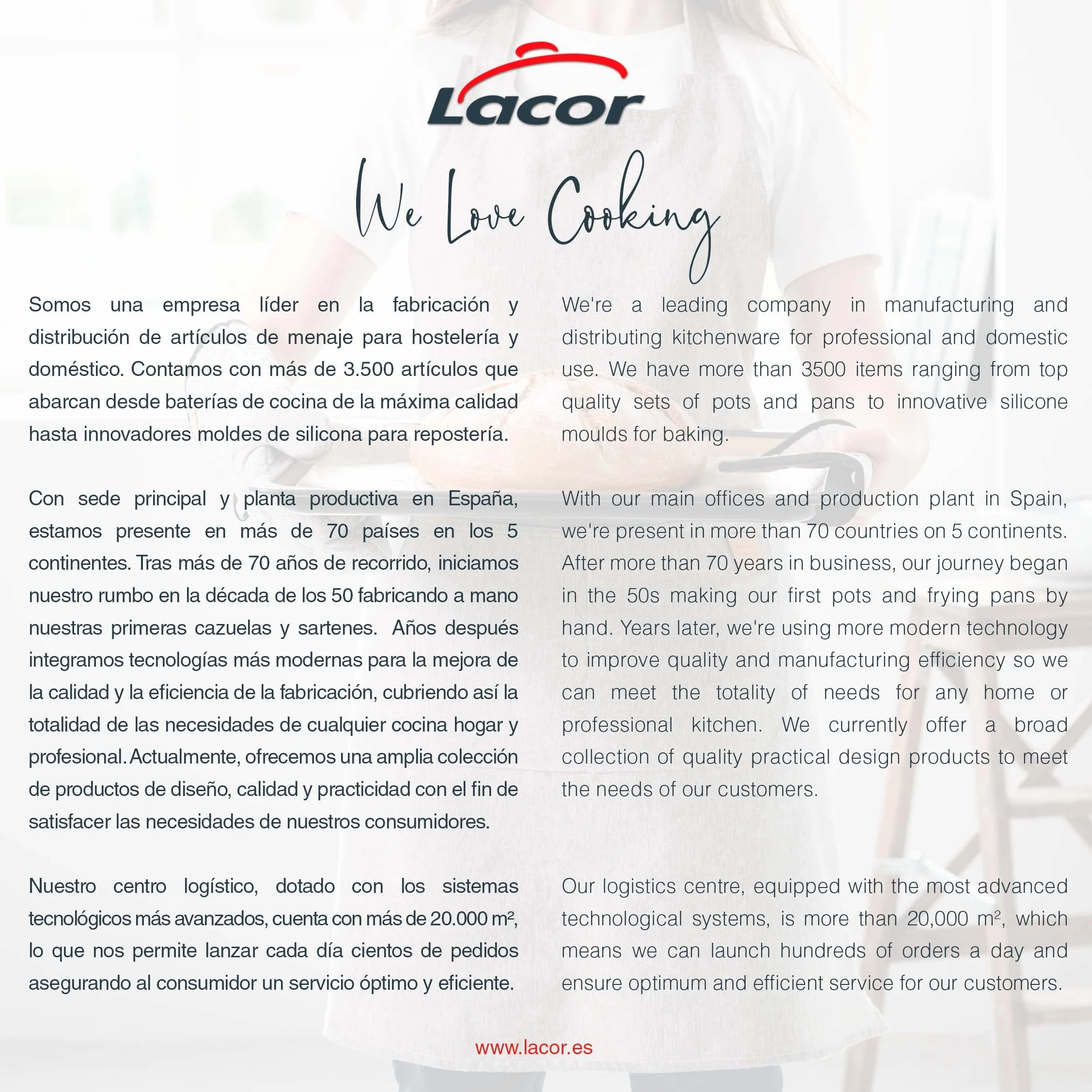 Lacor - 60082 - Fartuch kuchenny Unisex, Fartuch o prostym, eleganckim i oryginalnym wyglądzie, wymiary 68x83 cm, kolor szary