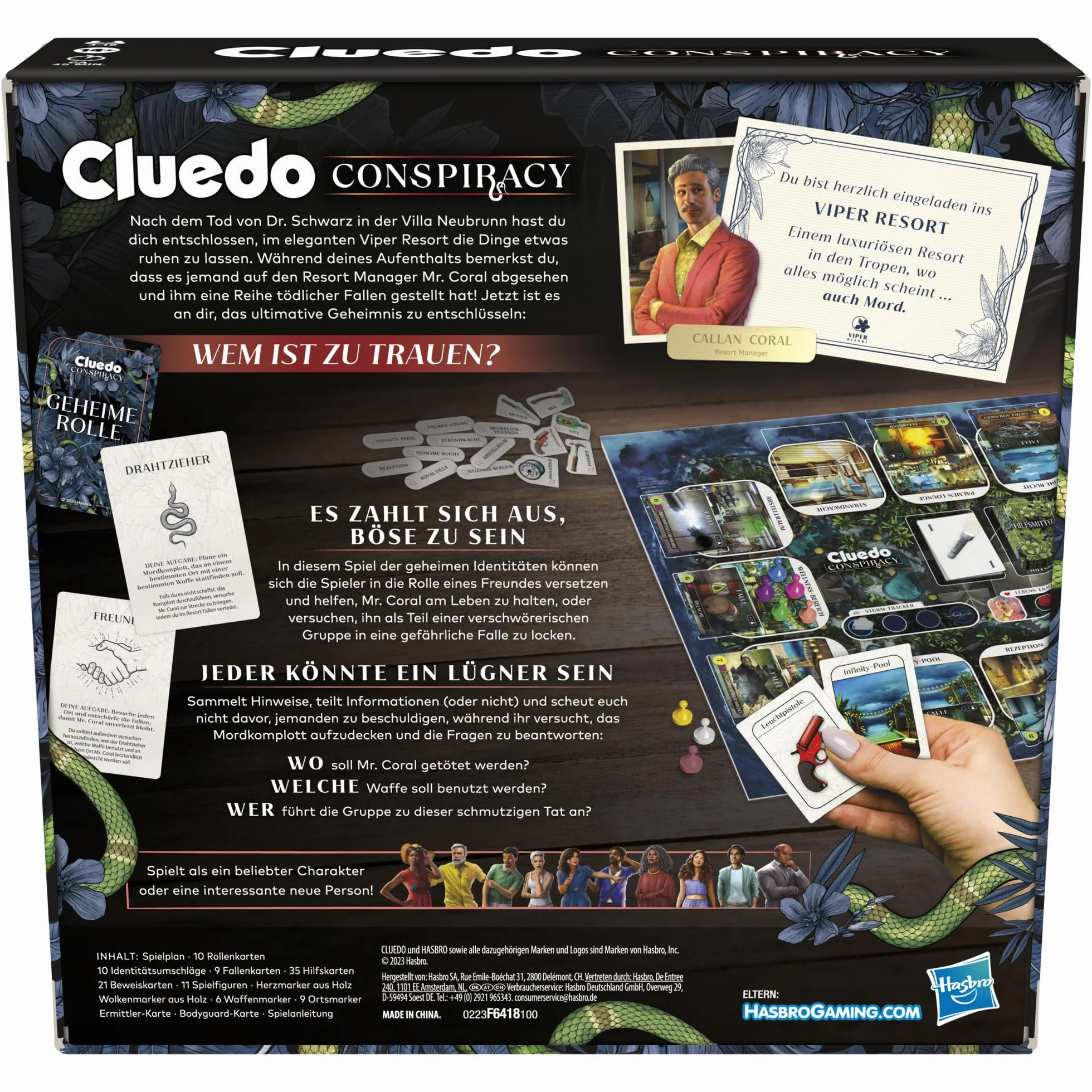 Cluedo Conspiracy gra planszowa dla dorosłych i młodzieży, wersja niemiecka