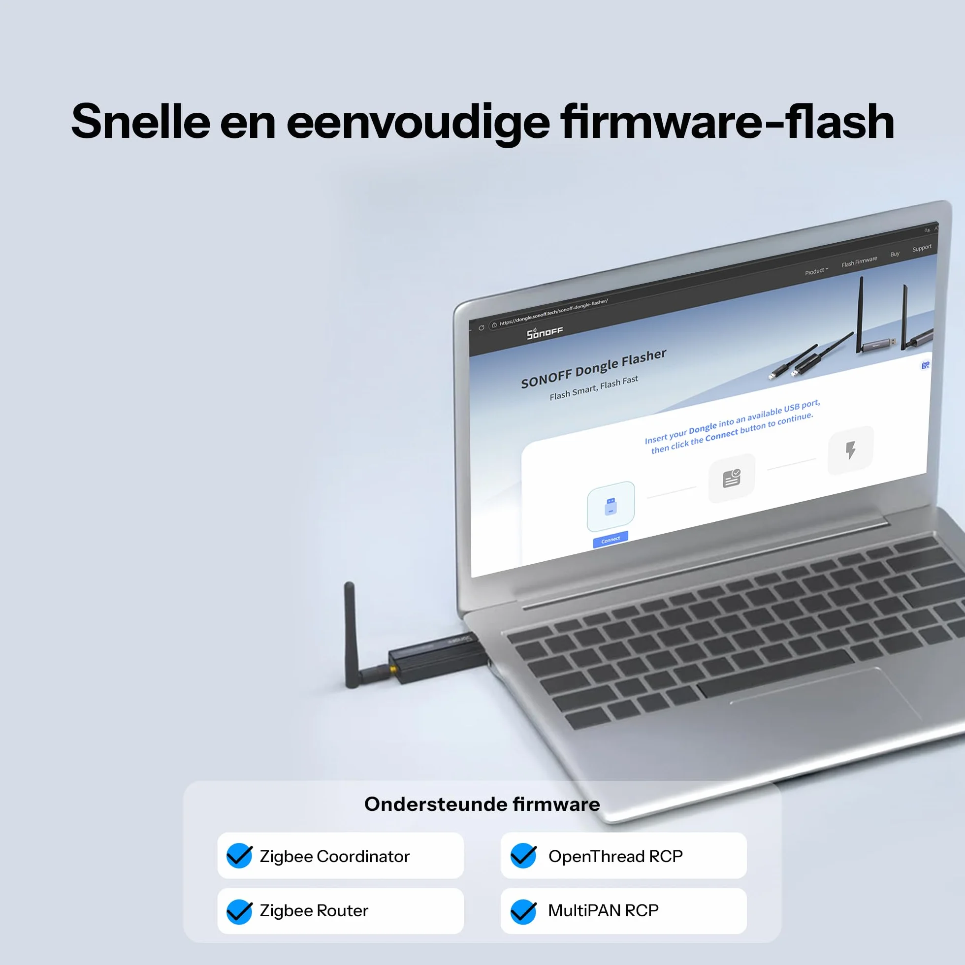 SONOFF Dongle USB Zigbee plus-ZBDongle-E 3.0 SMA interfejs anteny zewnętrznej Uniwersalna brama, preinstalowana z firmware Zigbee opartym na EZNet 6.10.3 koordynacja asystenta domowego lub Zigbee2MQTT