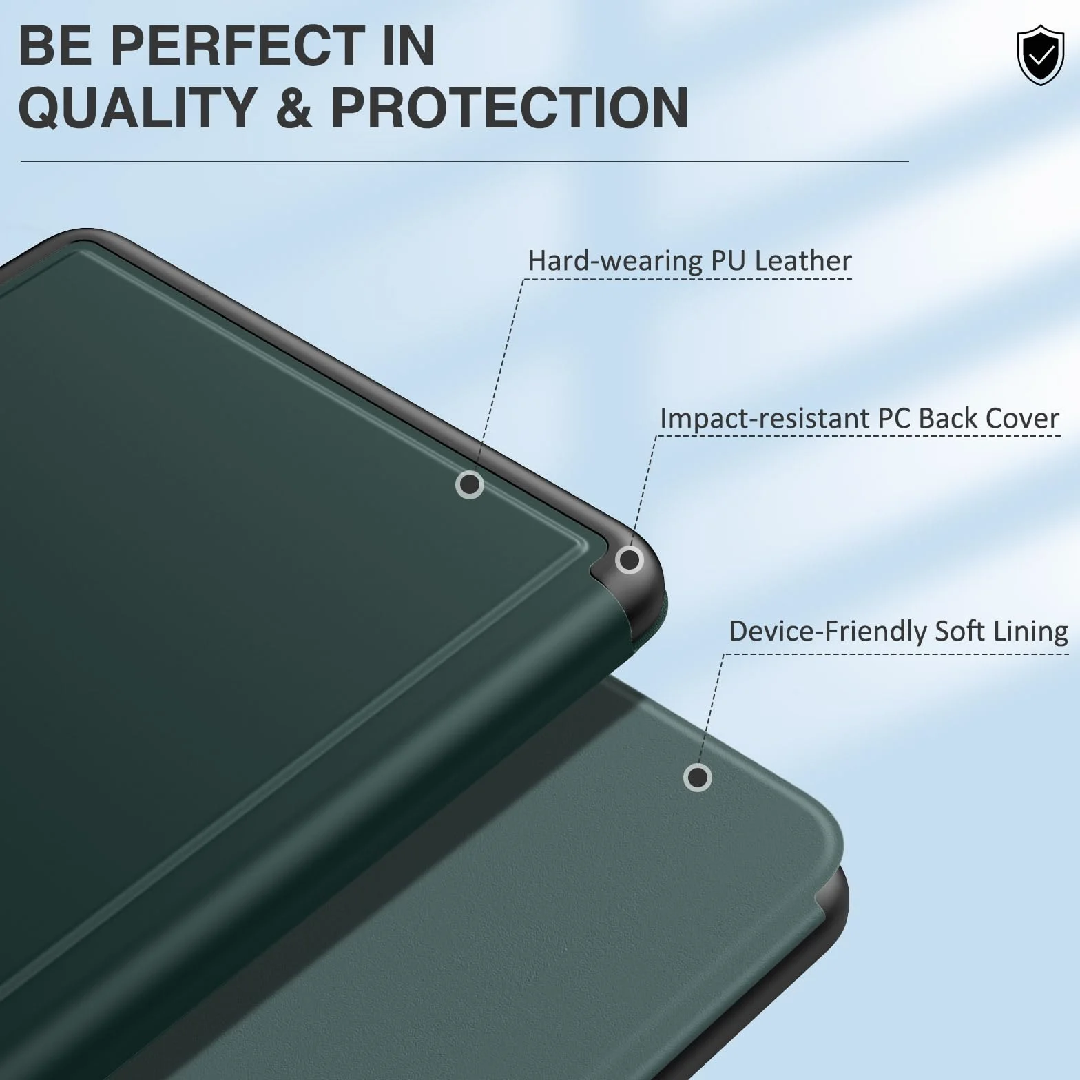 MoKo Case for All-New 7" Kindle Paperwhite 12th Generation 2024 and Kindle Colorsoft 2024/2025, Durable Shell Stand Case, Magnetic PC Back Cover, Not fit Kobo, Midnight Green