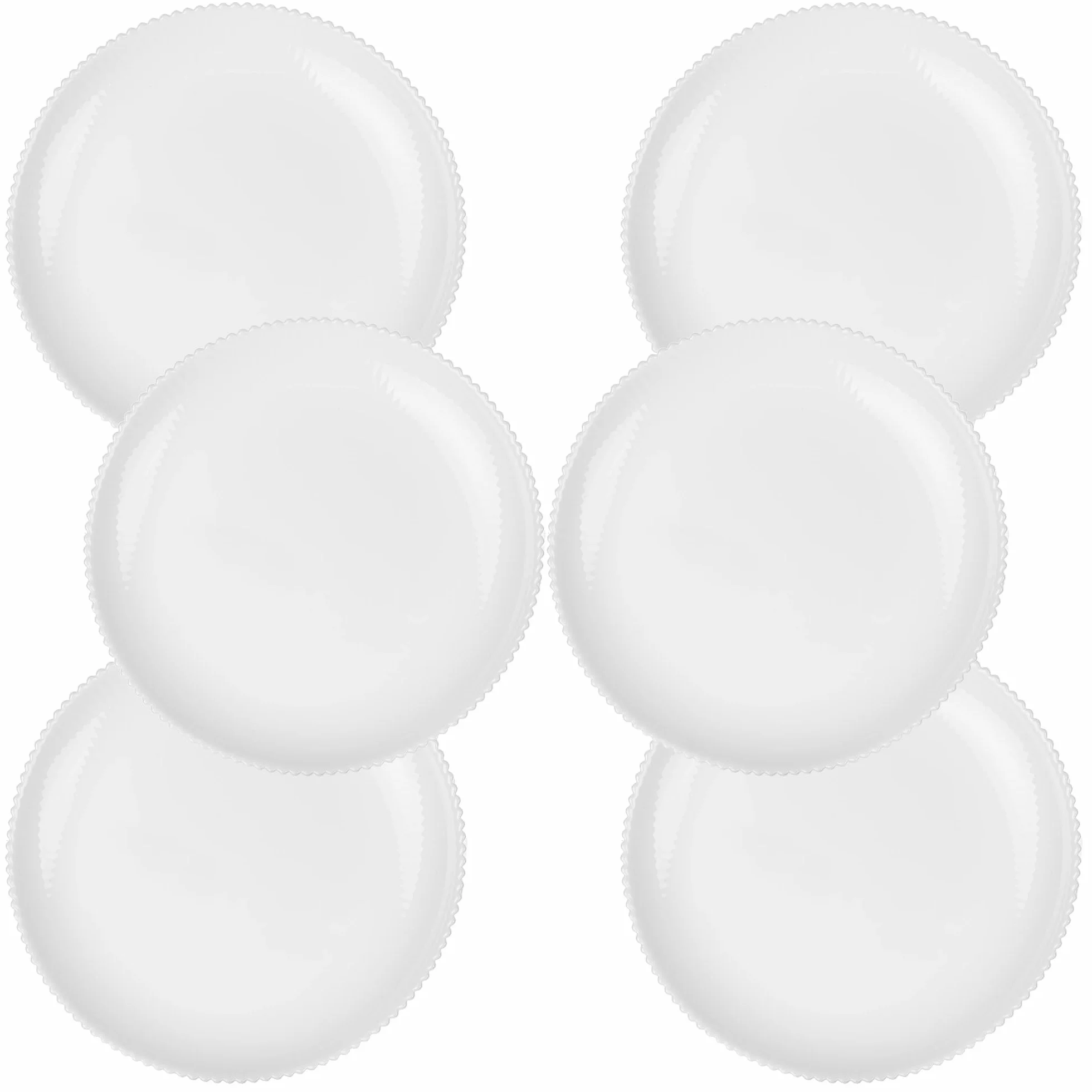 KADAX 6-częściowy zestaw talerzy deserowych, 19 cm, białe talerze śniadaniowe ze szkła opalowego, talerze do ciasta, małe talerze do ciast, deserów i śniadania, nadają się do mycia w zmywarce (białe)