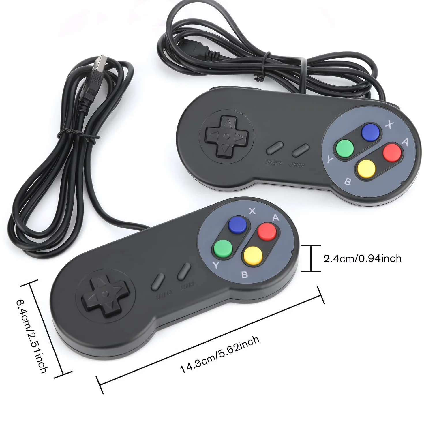 Rii Gaming GP100 - Para Gamepad Kontroler USB kompatybilny z komputerami PC (Windows, Mac, Linux) i Raspberry Pi