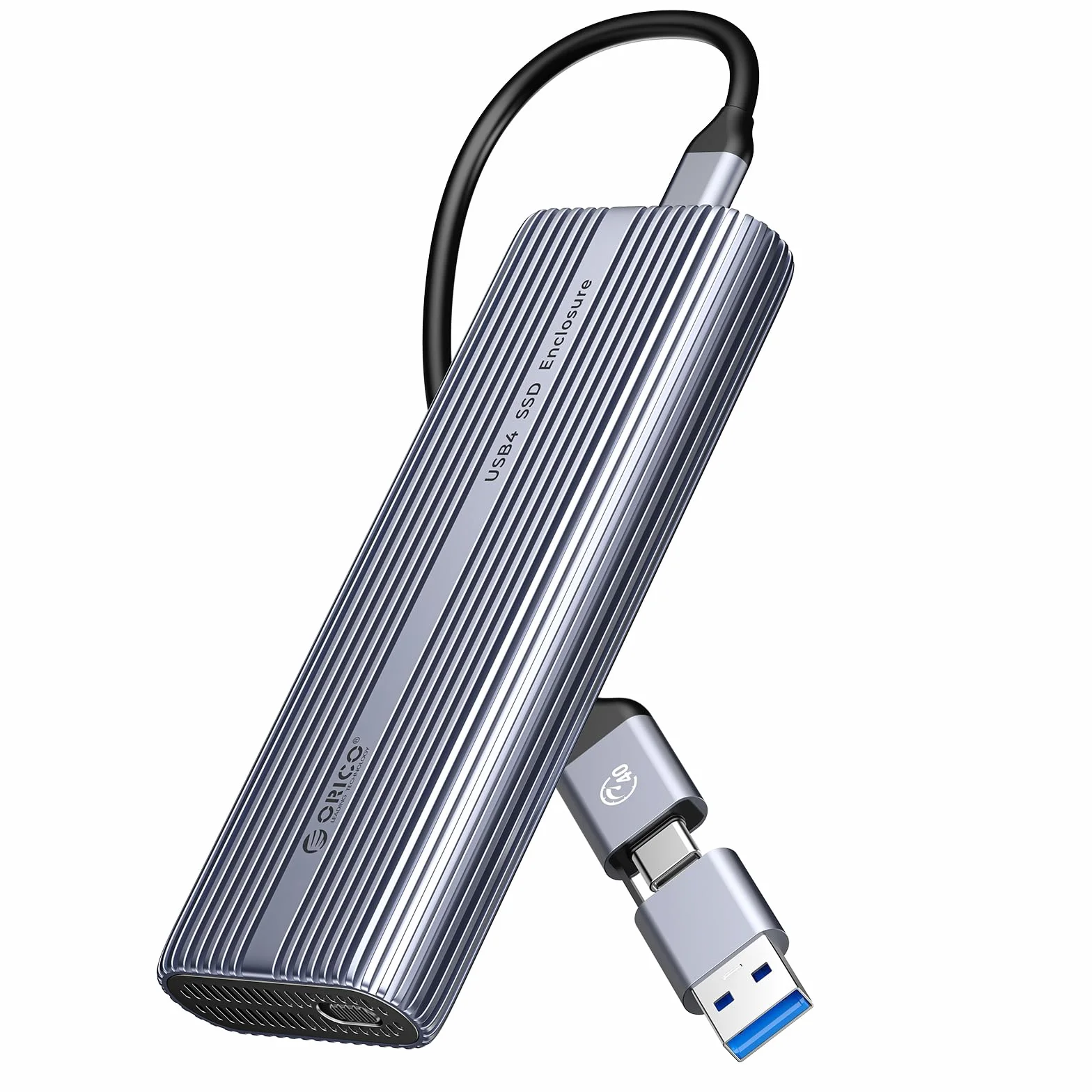 ORICO Obudowa SSD M.2 NVMe 40Gbps USB4, instalacja bez narzędzi, wewnętrzna obudowa SSD NVMe do Thunderbolt 4/3, USB 3.2/3.1/3.0/2.0, do 3500MB/s, chłodzenie aluminium - ACOM2
