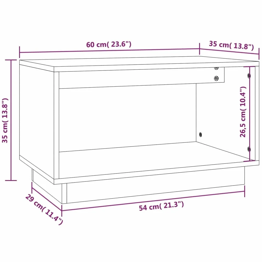 vidaXL Szafka pod telewizor, miodowy brąz, 60x35x35 cm, drewno sosnowe, mebel RTV, szafka na konsolę, szafka HiFi, meble RTV, szafki na konsolę