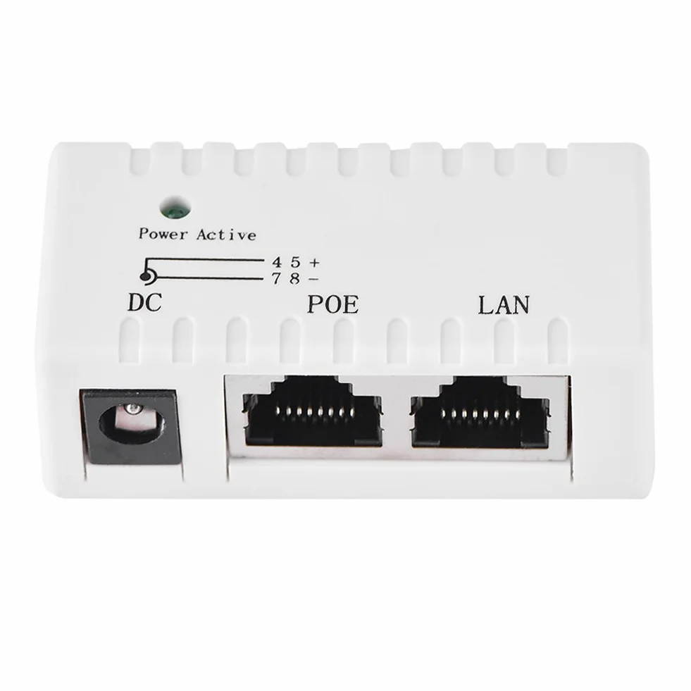 Cryfokt Poe Splitter, Adapter Wtryskiwacza Zasilania Ethernet do Kamery IP, Bezprzewodowy Punkt Dostępu, Telefony IP, EN15GF, sieć Gigabit prędkość do 100 Mb/S, 48V 15W, łatwy do (WHITE)