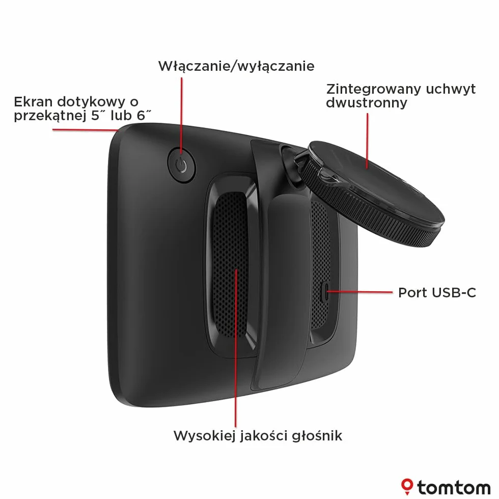 TomTom Nawigacja GO Classic 2gen. (ekran 6-cali, informacje o korkach, ostrzeżenia o fotoradarach na 3 mies., mapy UE, aktualizacje przez sieć Wi-Fi, asystent pasa oraz zintegrowany uchwyt)