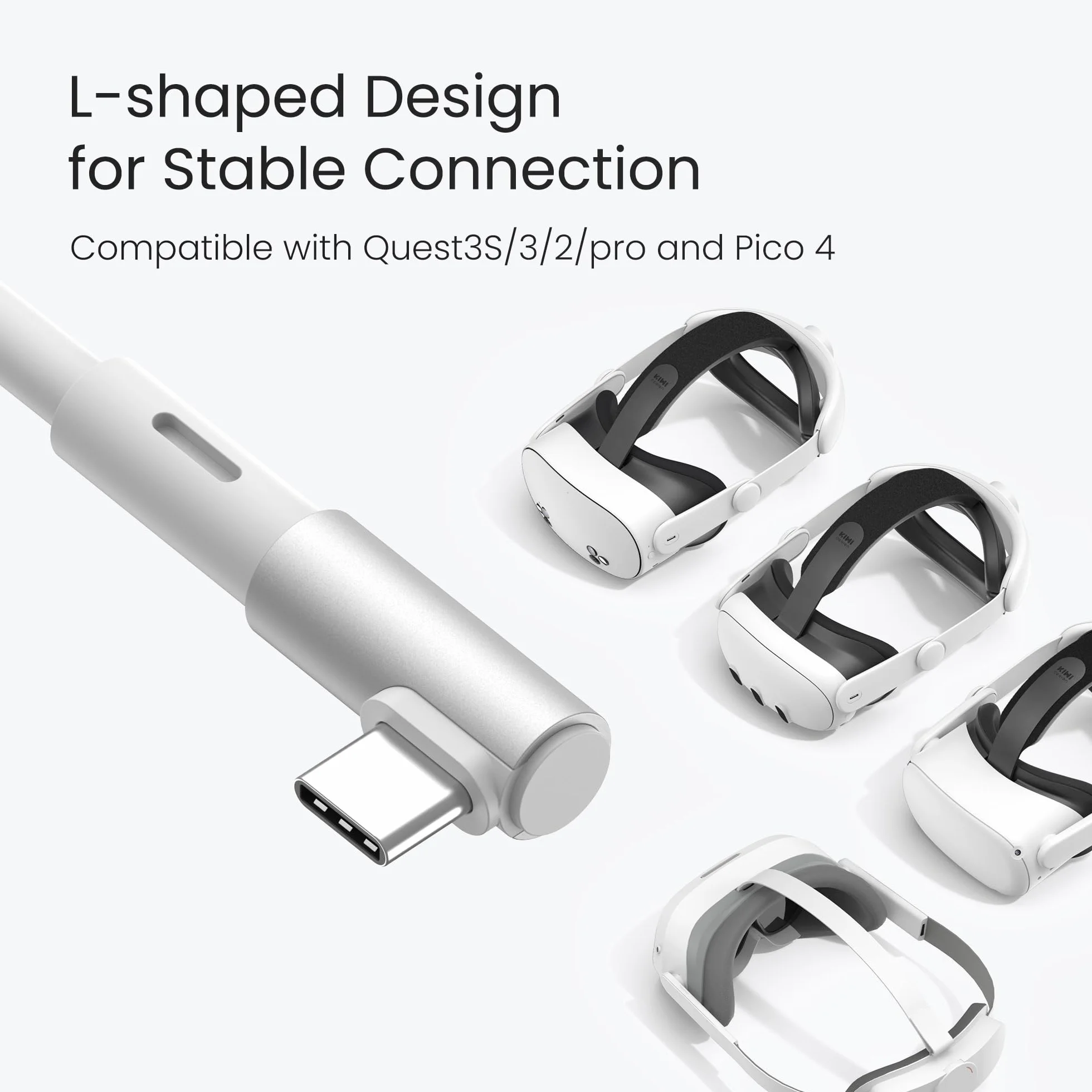KIWI design Kabel łączący 6 m, kompatybilny z akcesoriami Oculus/Meta Quest 3S i Quest 3/2/Pro/Pico 4, kabel USB 3.0, z super prędkością 5 Gb/s