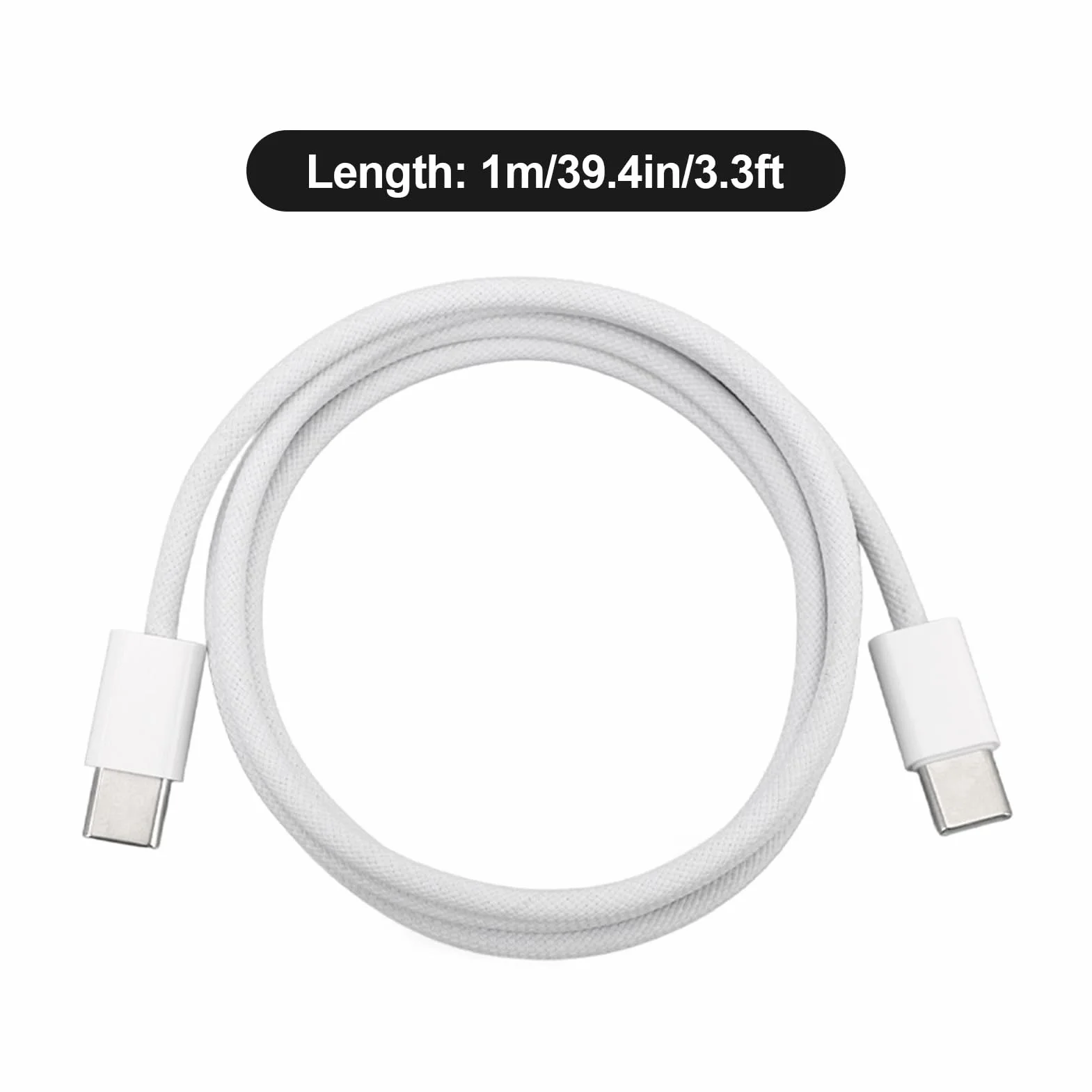 Kabel USB C na USB C, Nylonowy Kabel ładowarki USB C o Długości 3,3 Stopy, Typ C 60 W 3 A dla IOS 15/15 Pro/15 Plus/15 Pro Max, IOS Pad Pro Mini Air, S23 S22 i Więcej