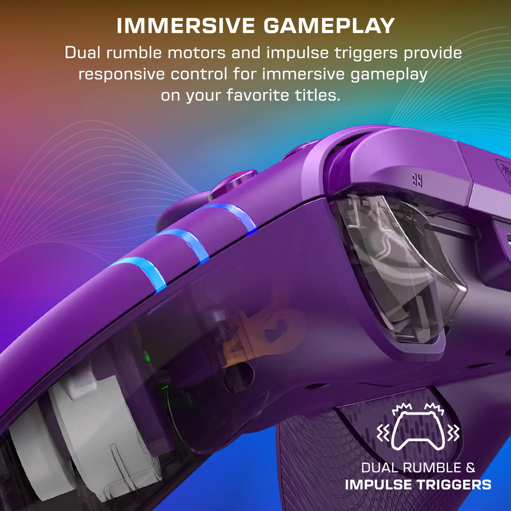 Turtle Beach Afterglow Wave Kontroler do gier RGB na przewodach w kolorze fioletowym – Licencjonowany dla Xbox Series X lub S, Xbox One i Windows