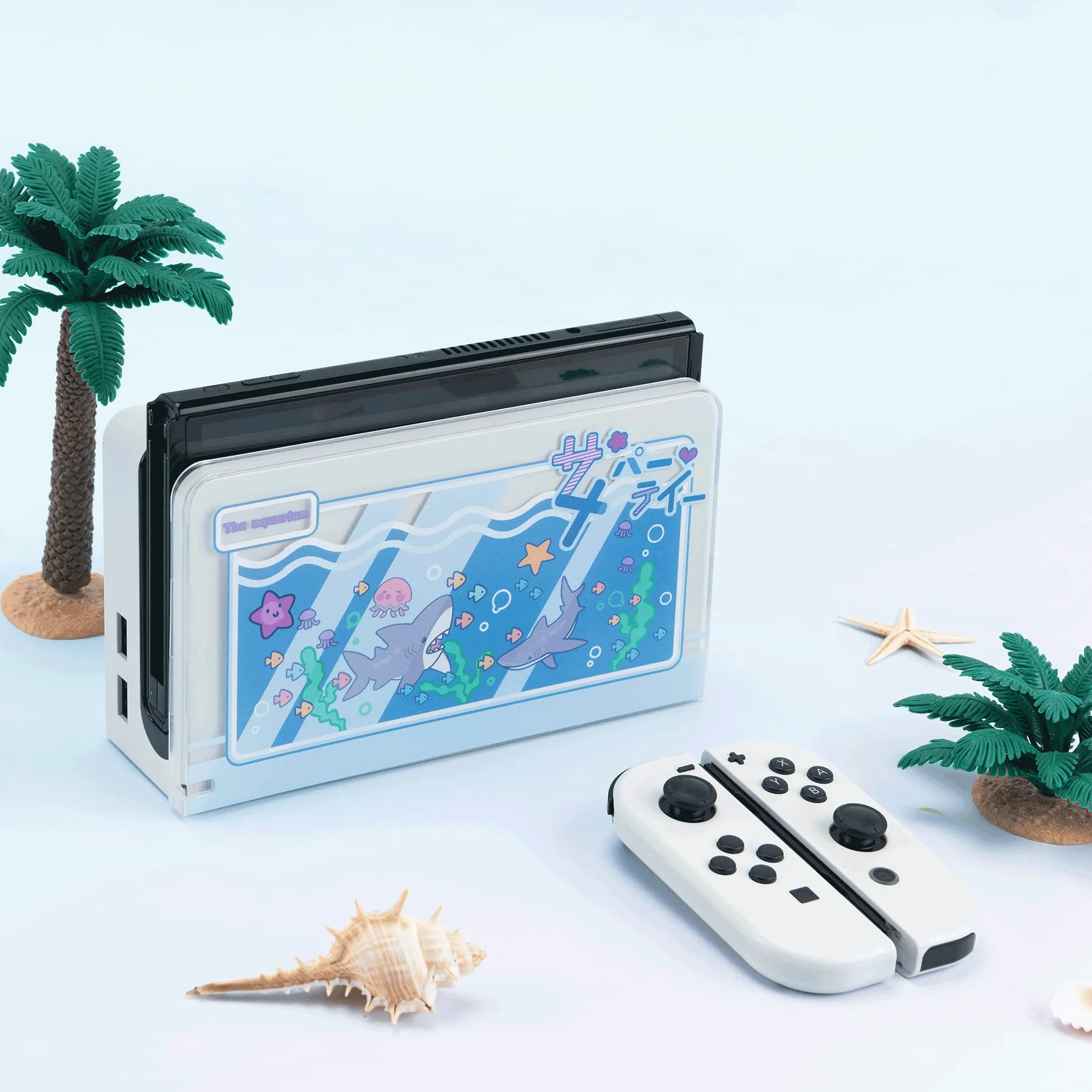 GeekShare Przełącznik odporny na zarysowania osłona stacji dokującej OLED - twarda płyta czołowa rękaw podkładka do przełącznika OLED Dock - DIY wymienna obudowa kompatybilna z Nintendo Switch OLED