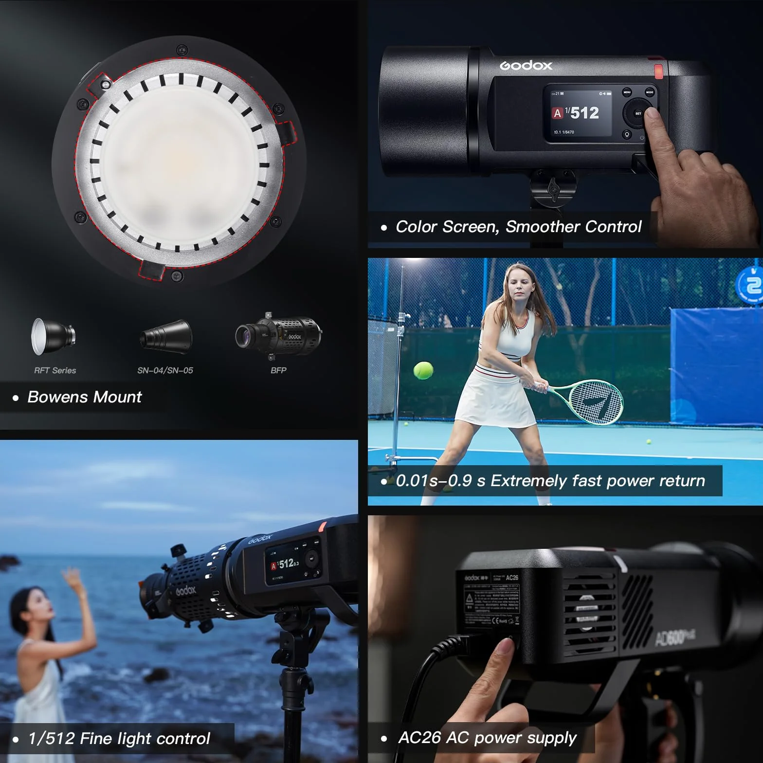 Godox AD600Pro II Outdoor Strobe Light 600 Ws 2,4 GHz Bezprzewodowa kamera błyskowa TTL Speedlite TFT ekran sterowania kartą Potężny akumulator litowo-jonowy 1/8000s HSS 0,01-0,9s Recykling