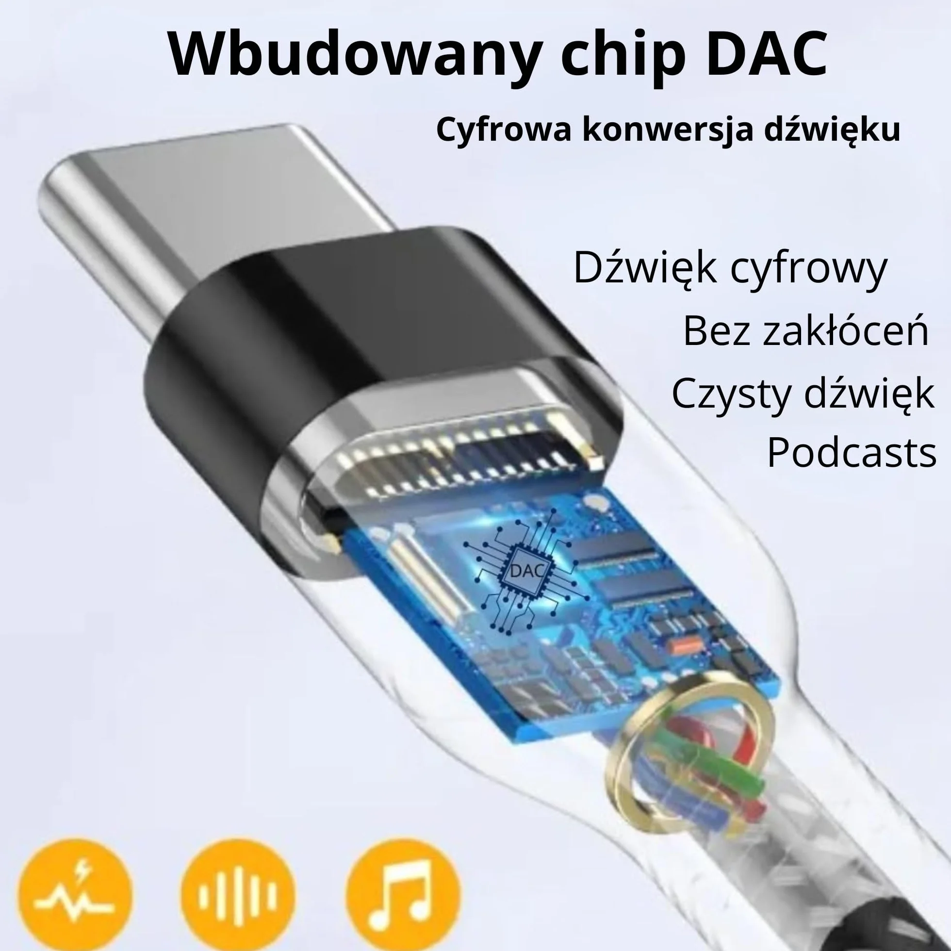 CLEM Tech - Adapter USB-C na Jack 3.5mm z Przetwornikiem DAC Hi-Fi - Przejściówka Audio do Słuchawek, Oplot, iPhone 15/16, Samsung Galaxy, iPad, MacBook, Xiaomi - Czarny