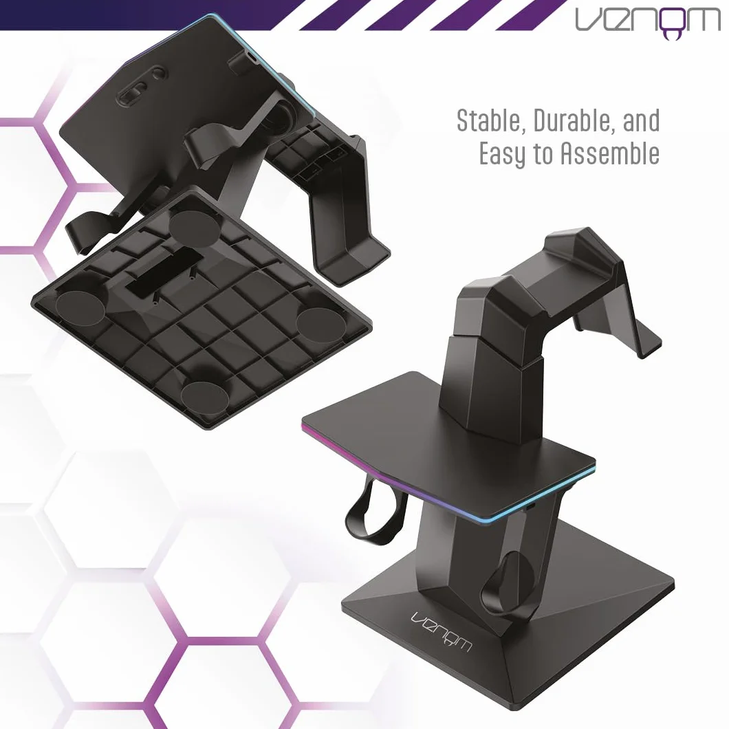 Venom Stojak ładujący RGB do Meta Quest 3S/3/2/Pro | Ładowarka USB-C i stojak z podświetleniem LED w 7 kolorach