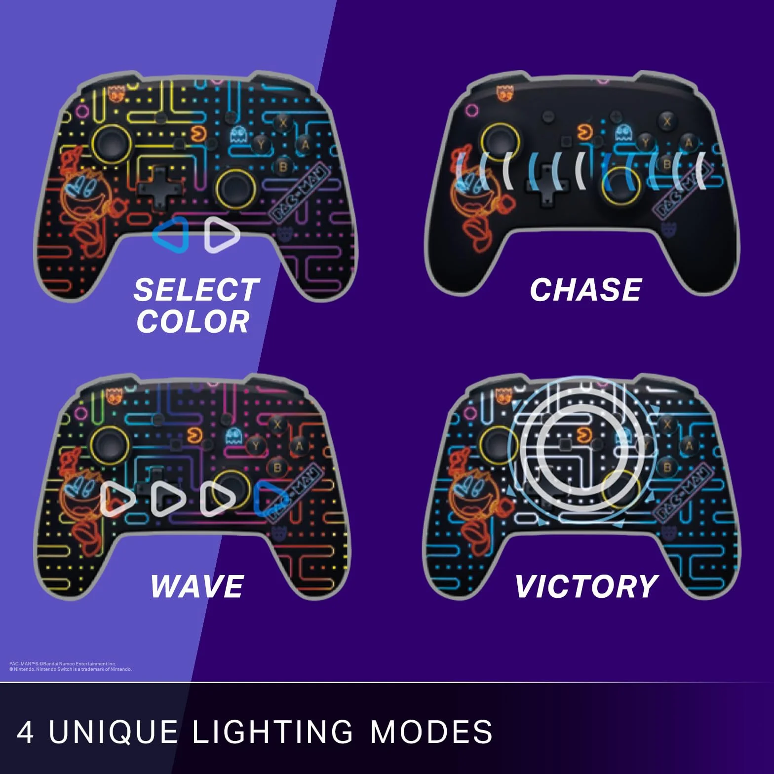 PowerA Enhanced Wireless Controller for Nintendo Switch with Lumectra - PAC-MAN NEON ARCADE