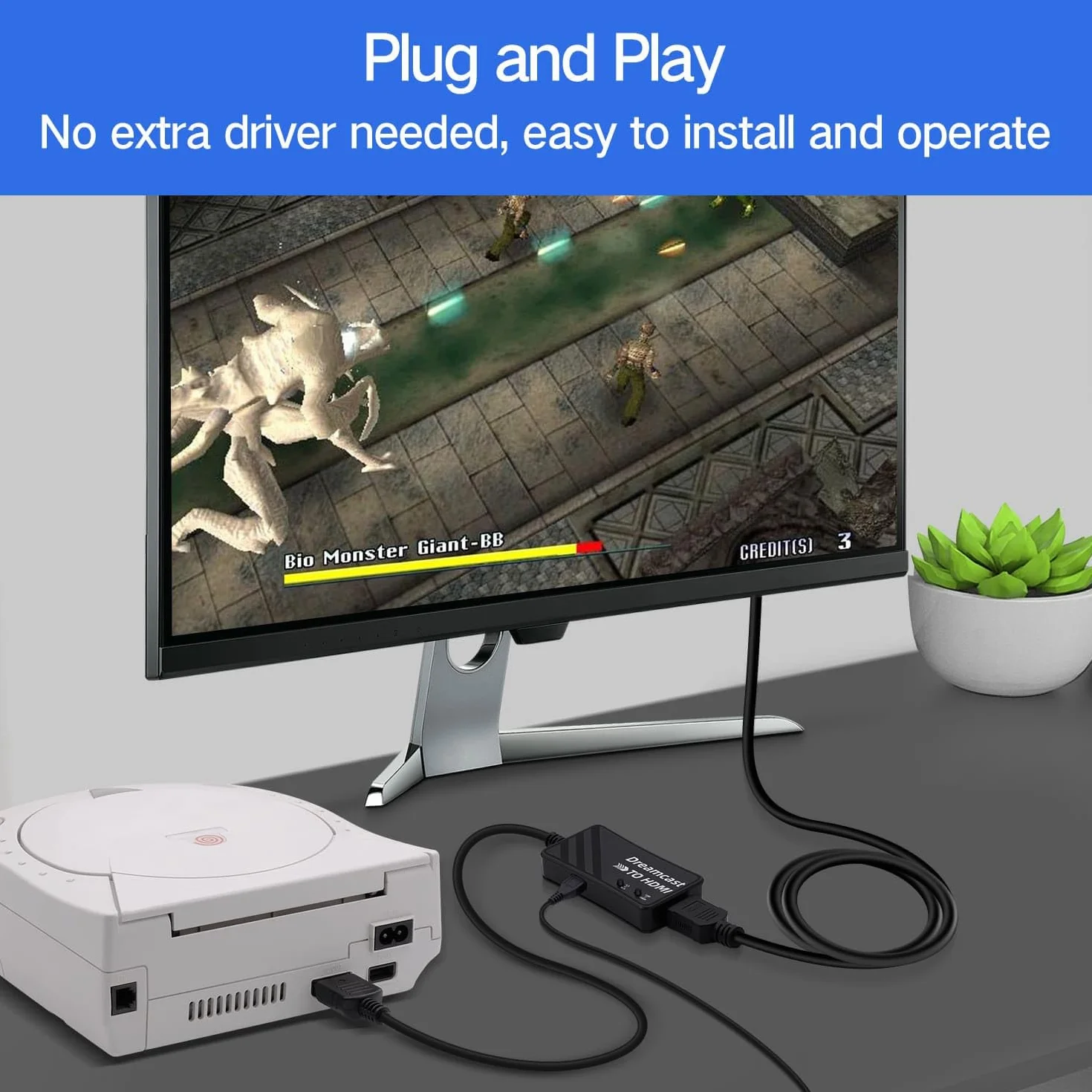 Mcbazel Adapter Sega Dreamcast na HDMI konwerter kabel HD do konsoli