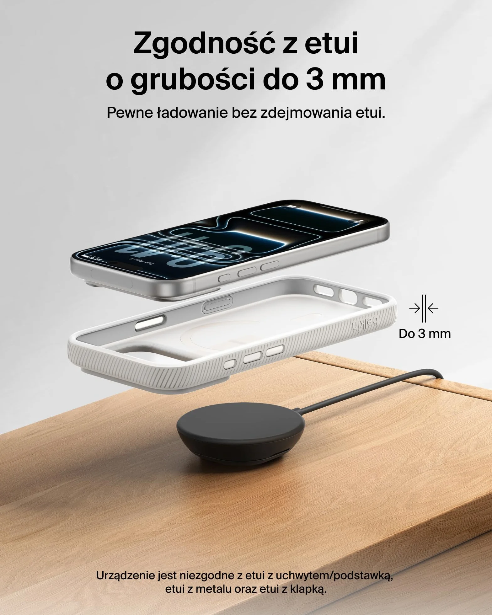 Belkin UltraCharge Ładowarka Magnetyczna z Qi2 25 W, Zgodna z MagSafe Podkładka do Ładowania Bezprzewodowego z Pasywnym Chłodzeniem, Podstawka do iPhone’a Serii 17, Pixelsnap, AirPods Pro – Czarna